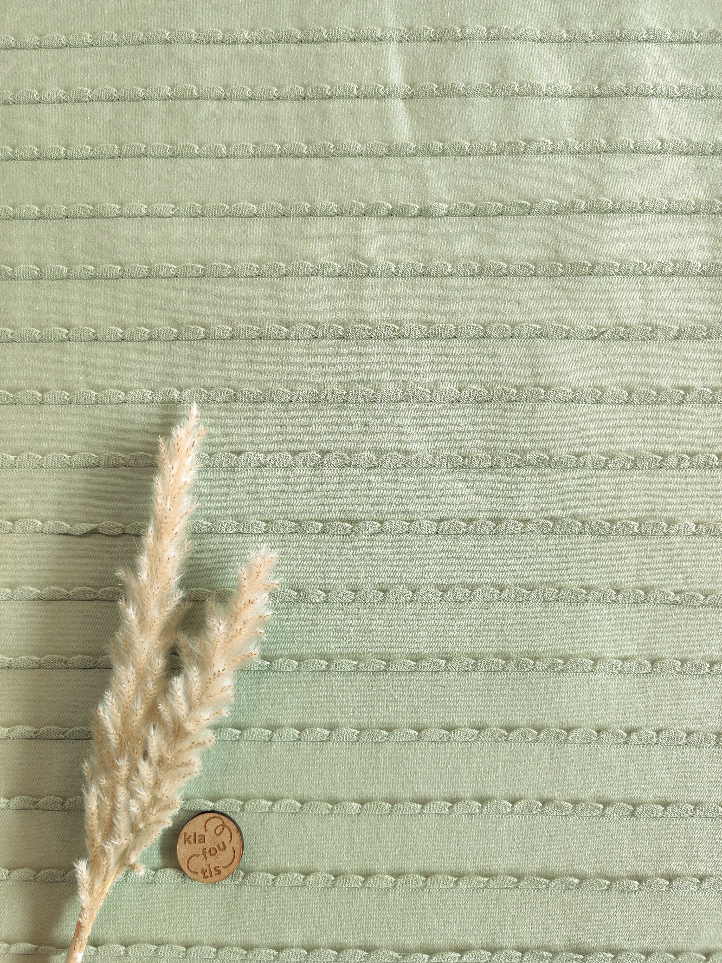 Jersey de coton festonné - Sauge