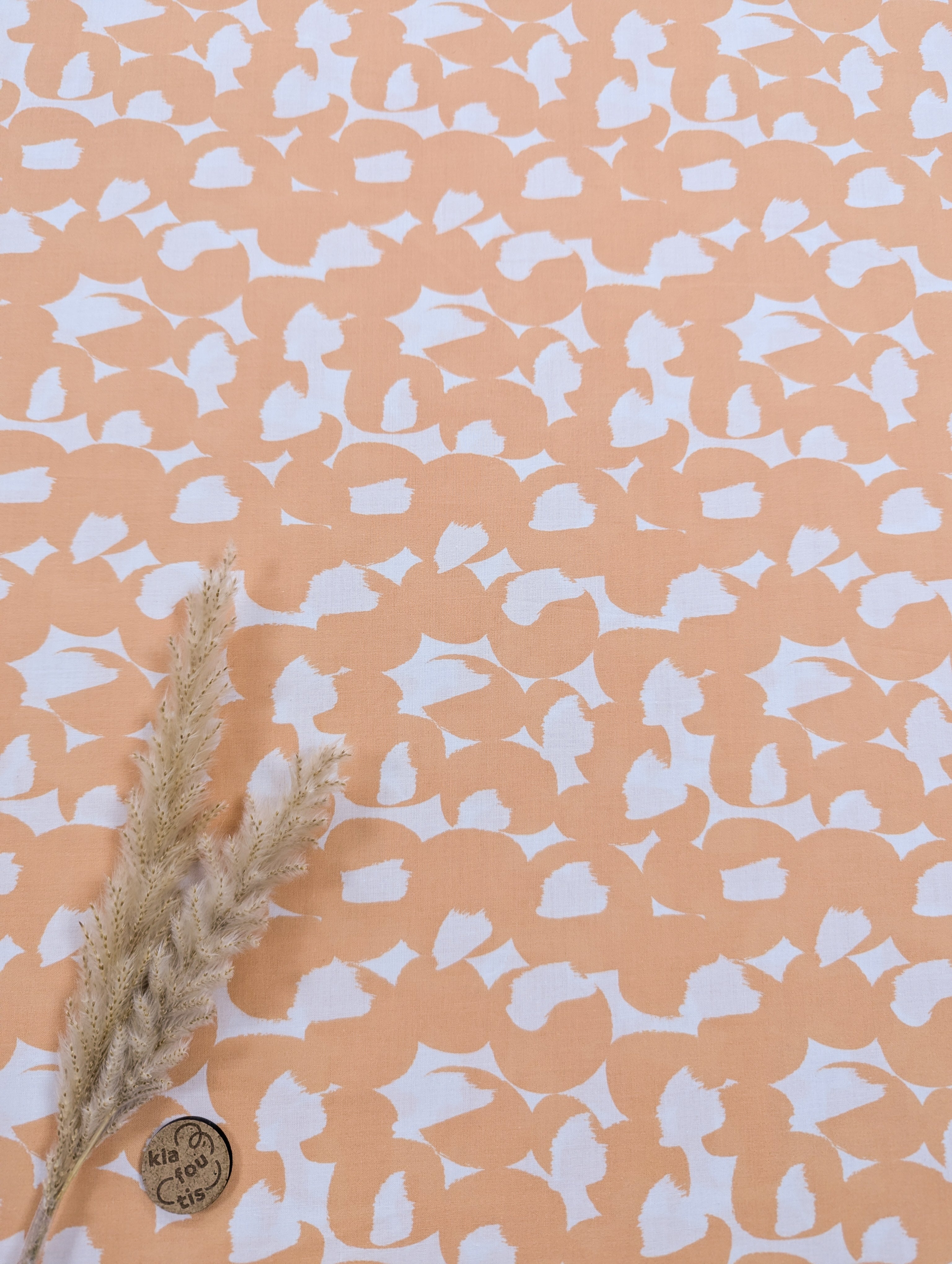 Voile de coton blanc - Douceur orangée