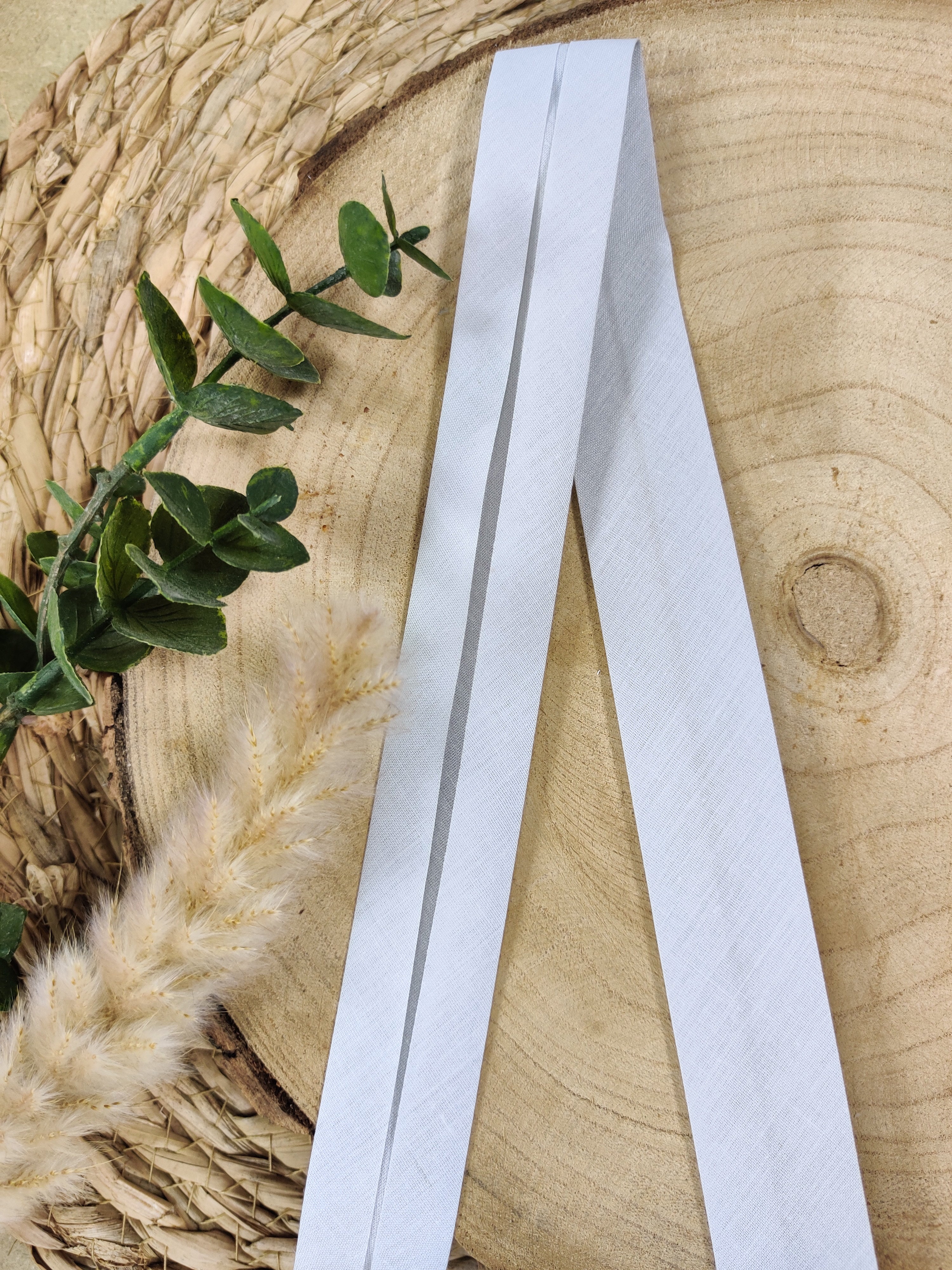 Biais pré-plié 27 mm - Gris clair