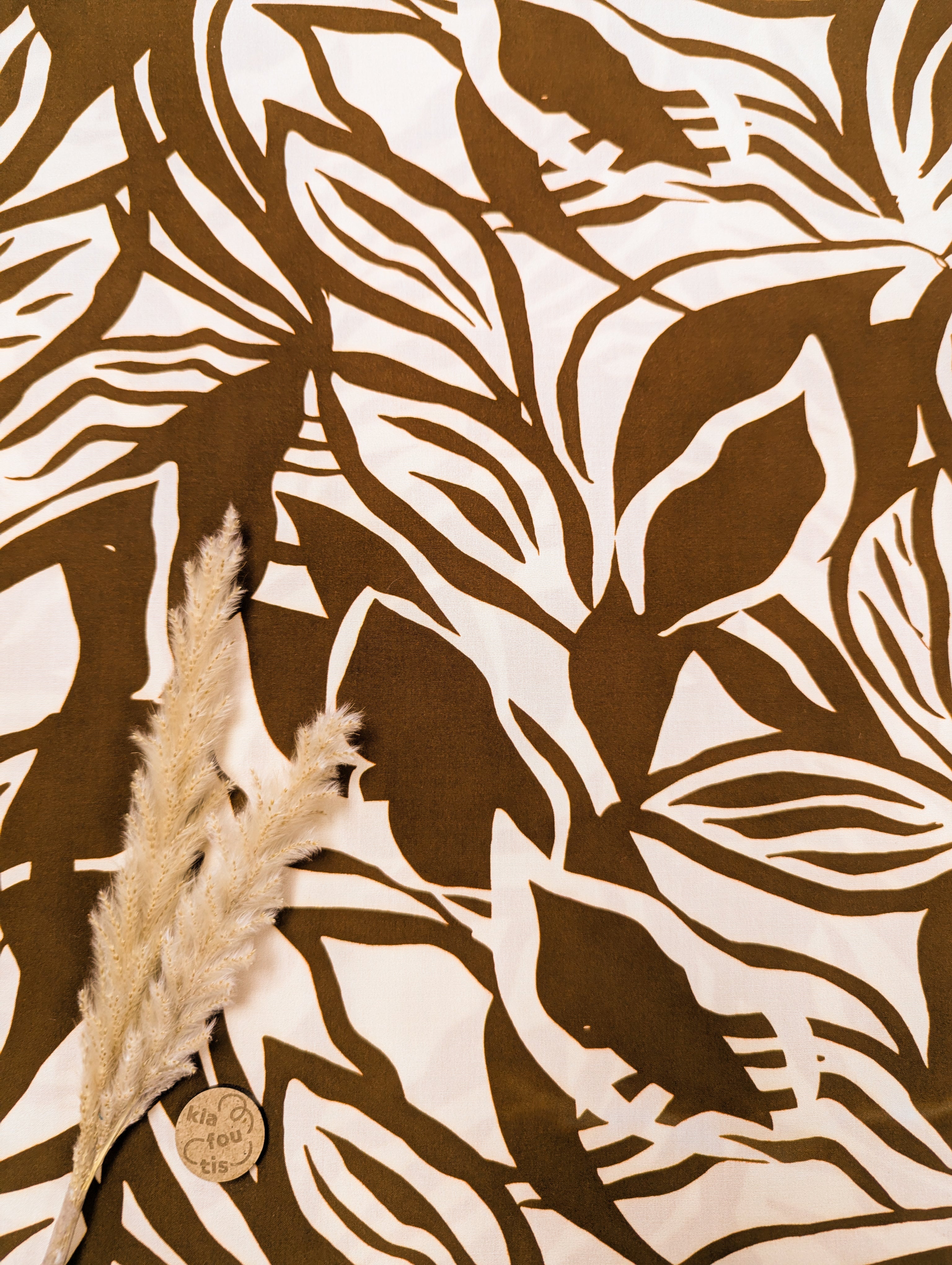 Popeline de viscose crème et cacao - Duochrome