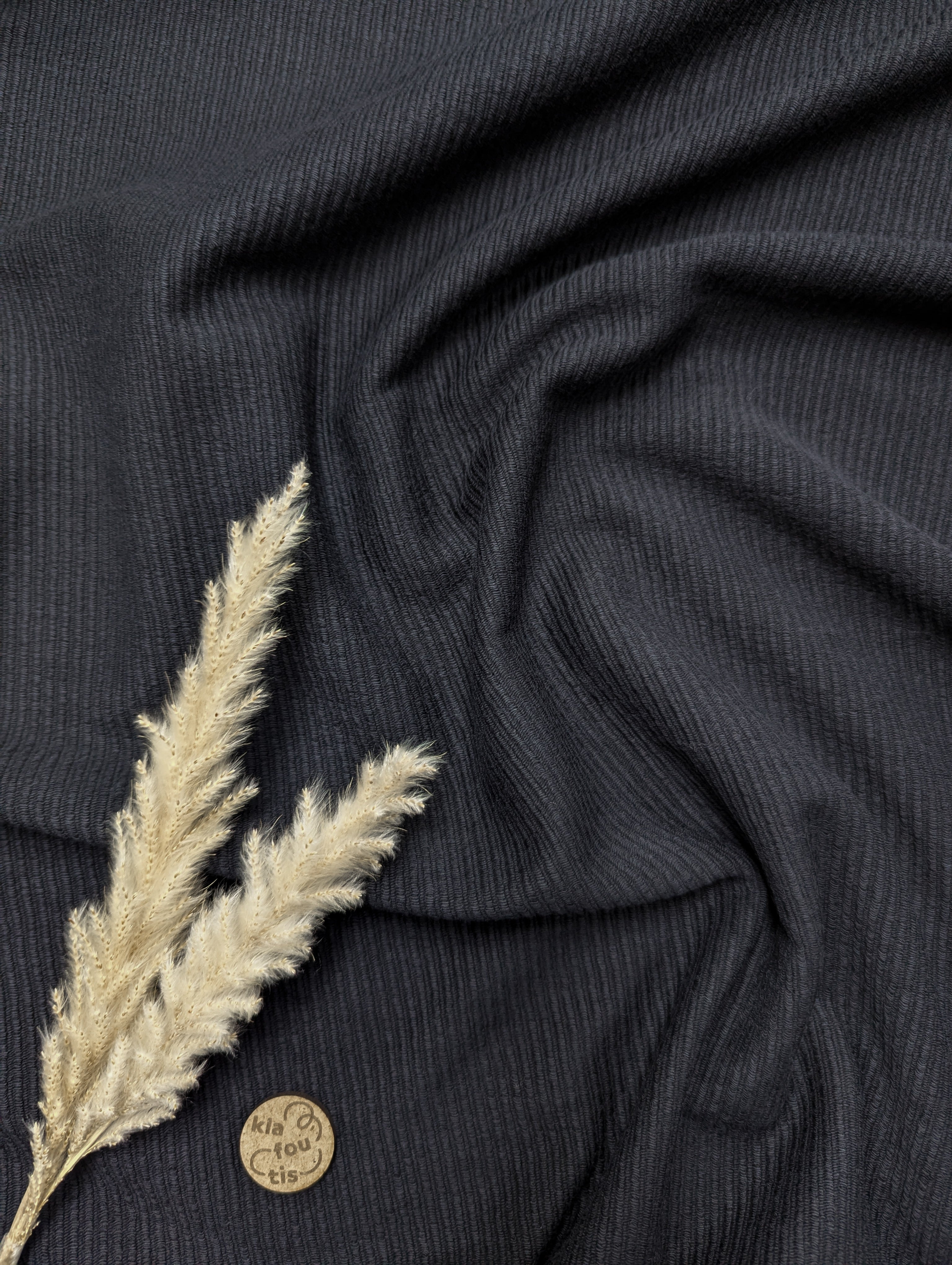 Maille striée 100% coton  - noir