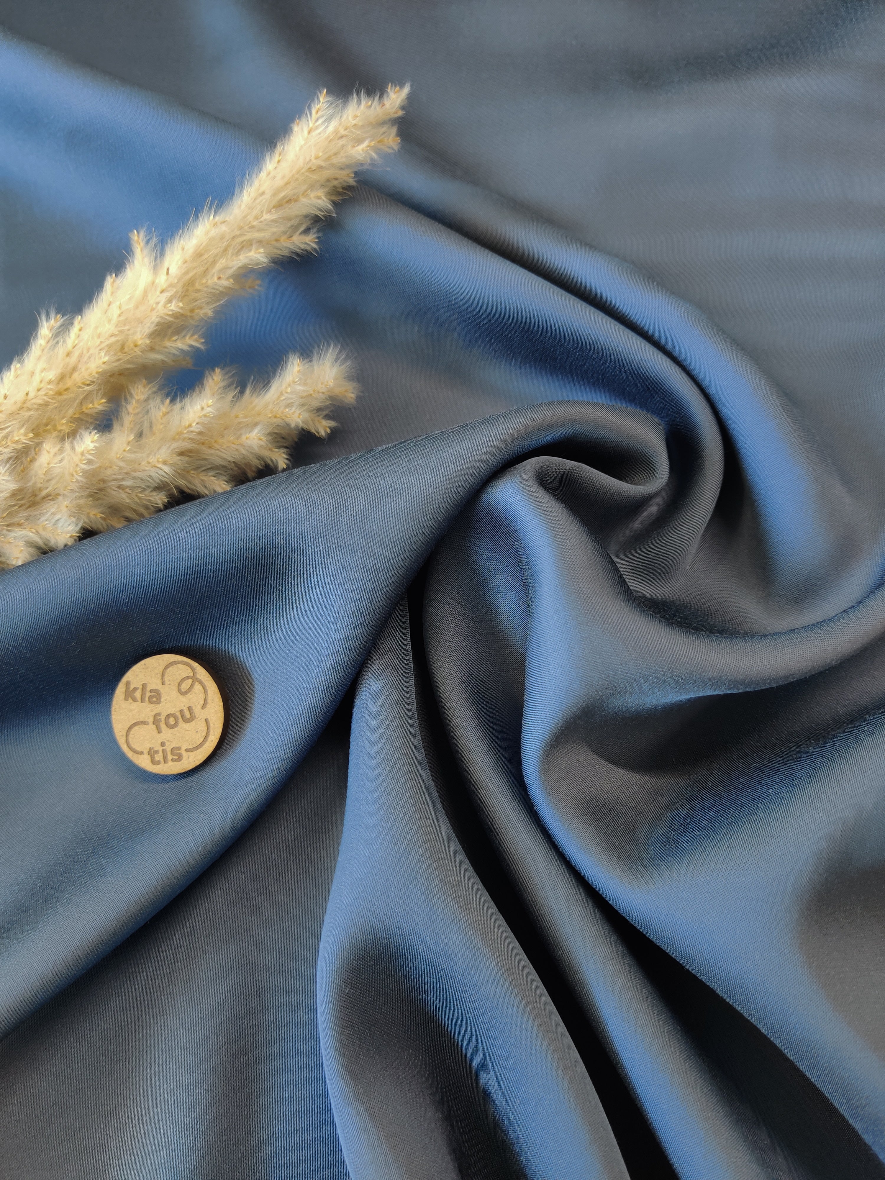 Satin de viscose - Denim