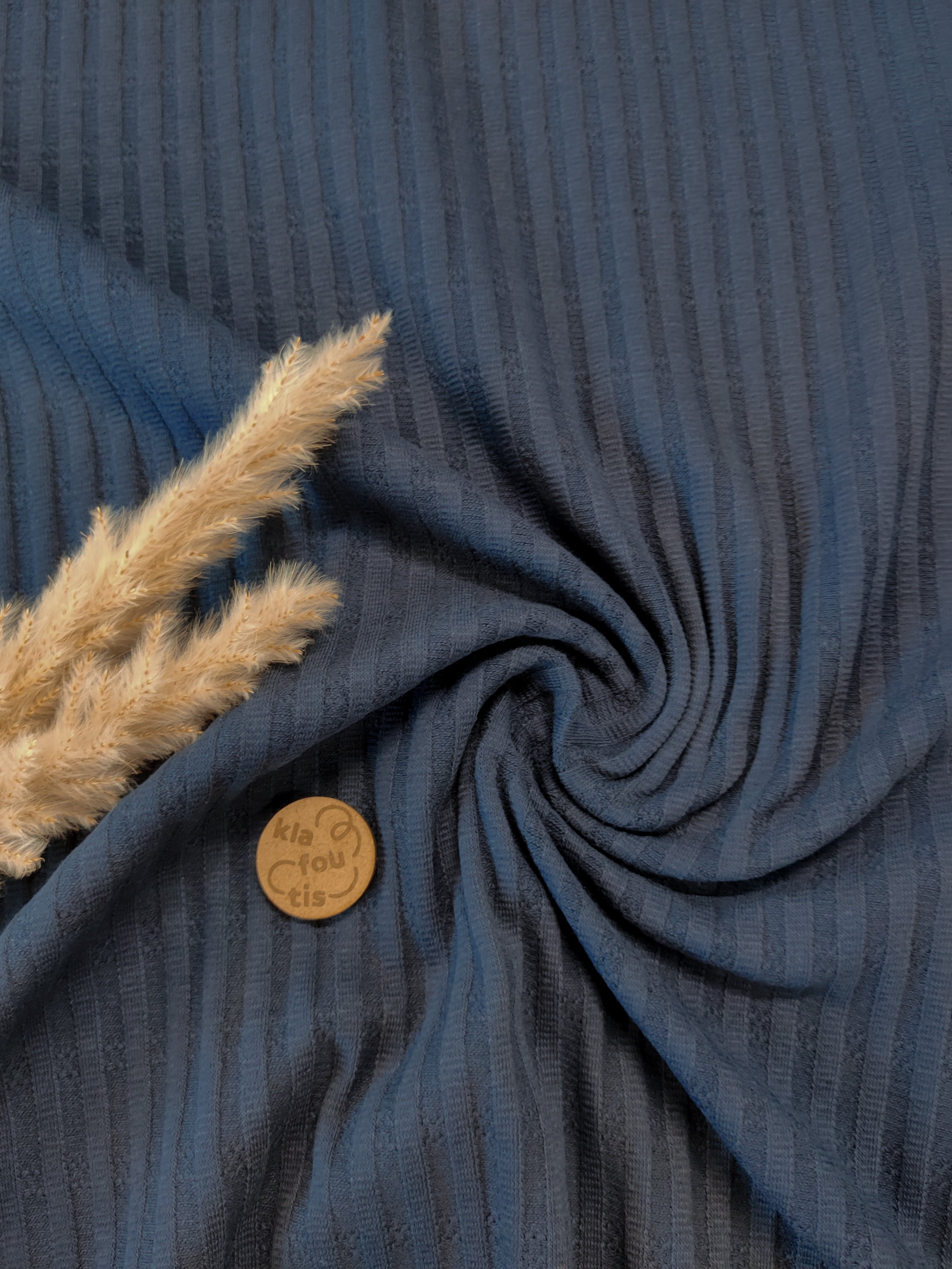 Jersey de coton jacquard - Bleu marine