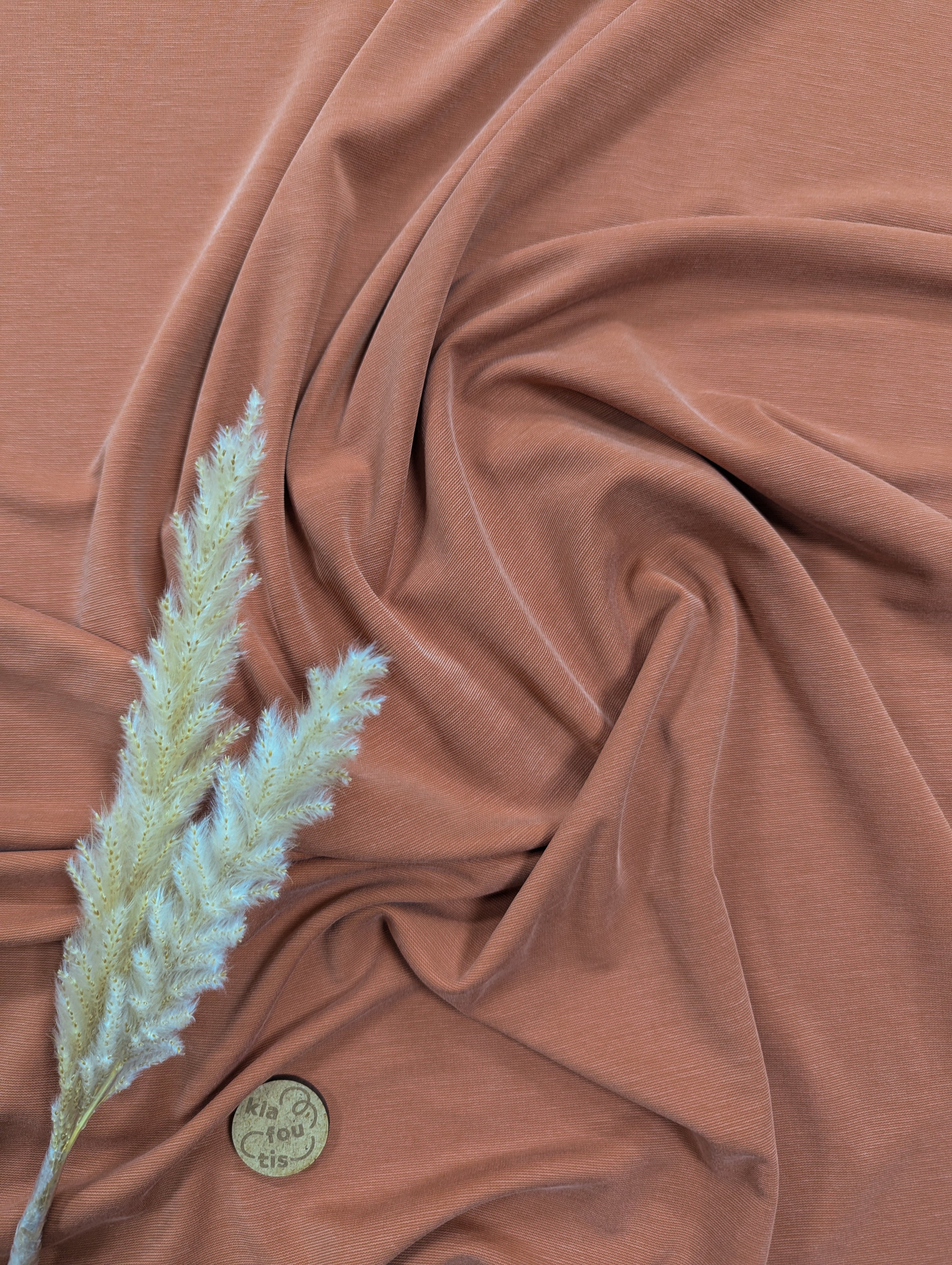 Jersey interlock de viscose - rouille