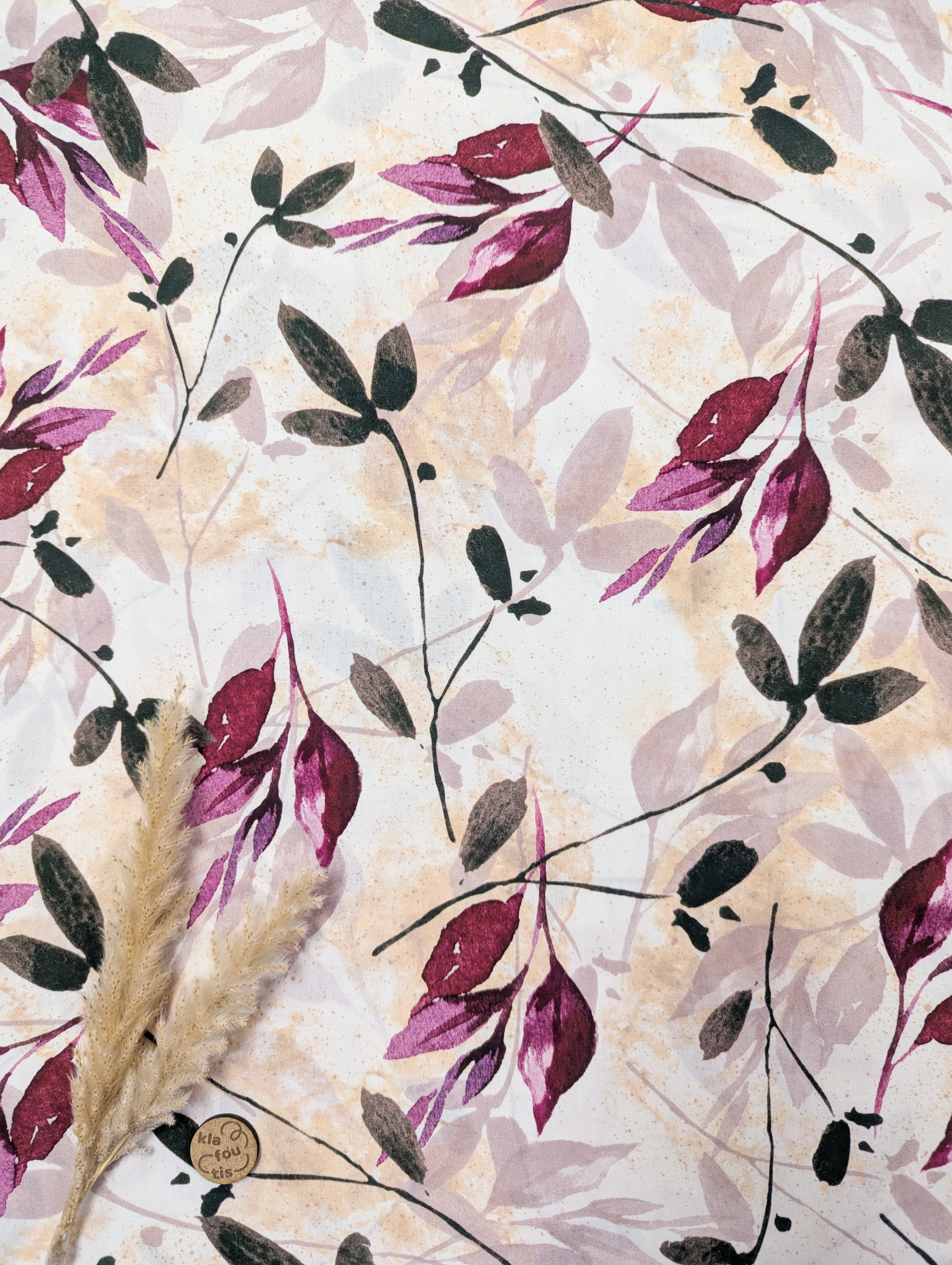 Popeline de viscose écru - délicatesse florale