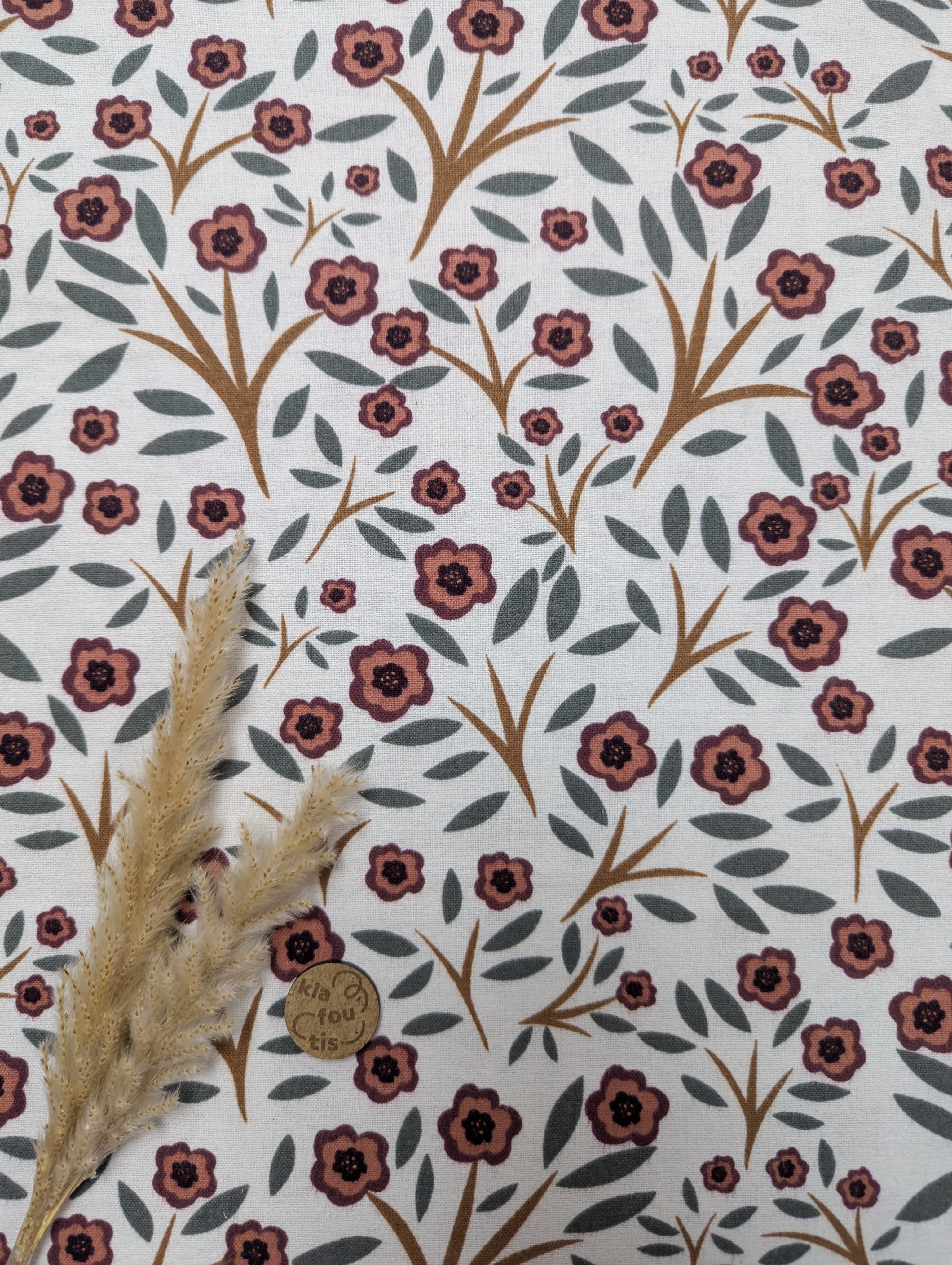Flanelle de coton écru - bois de rose