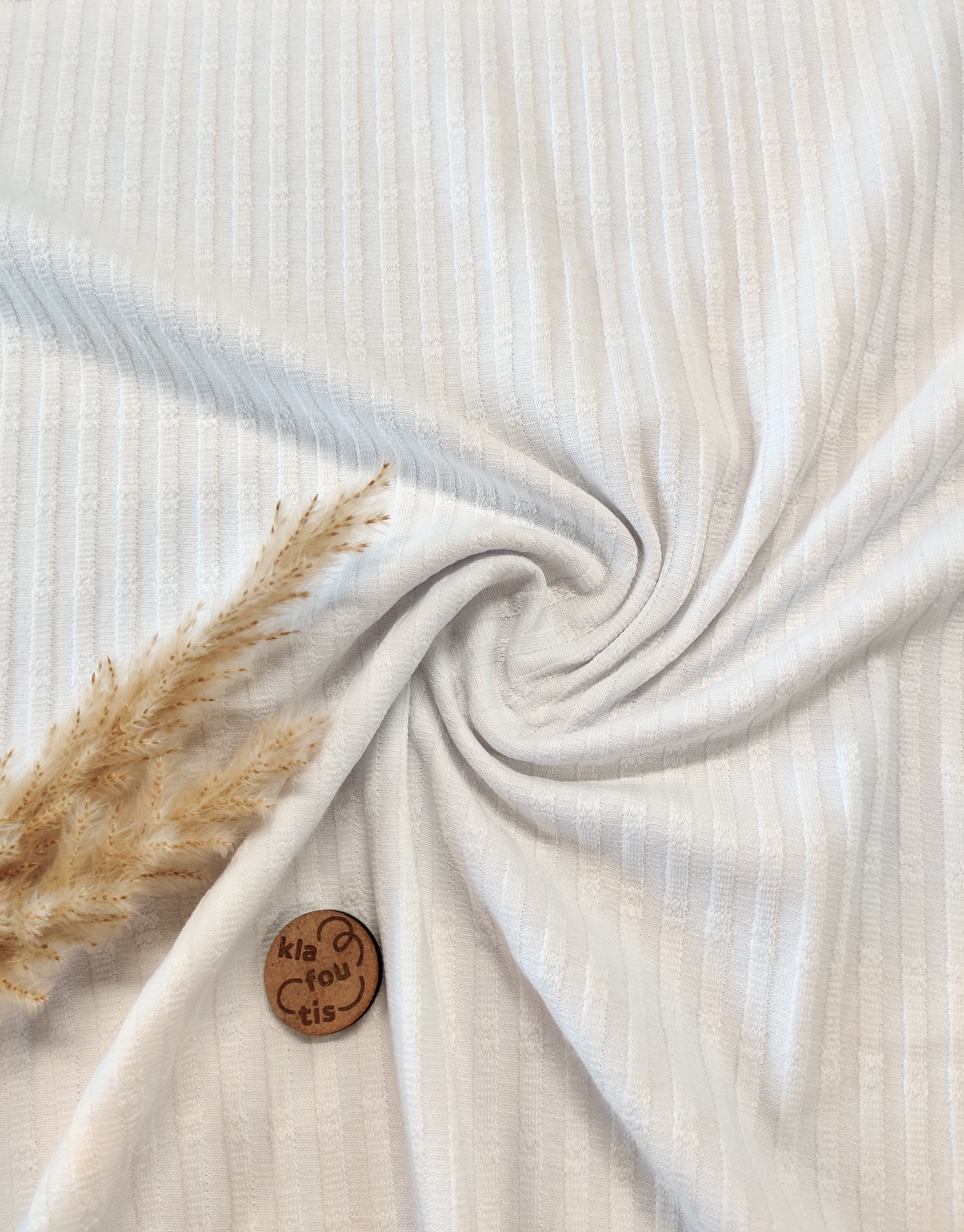 Jersey de coton jacquard - Blanc