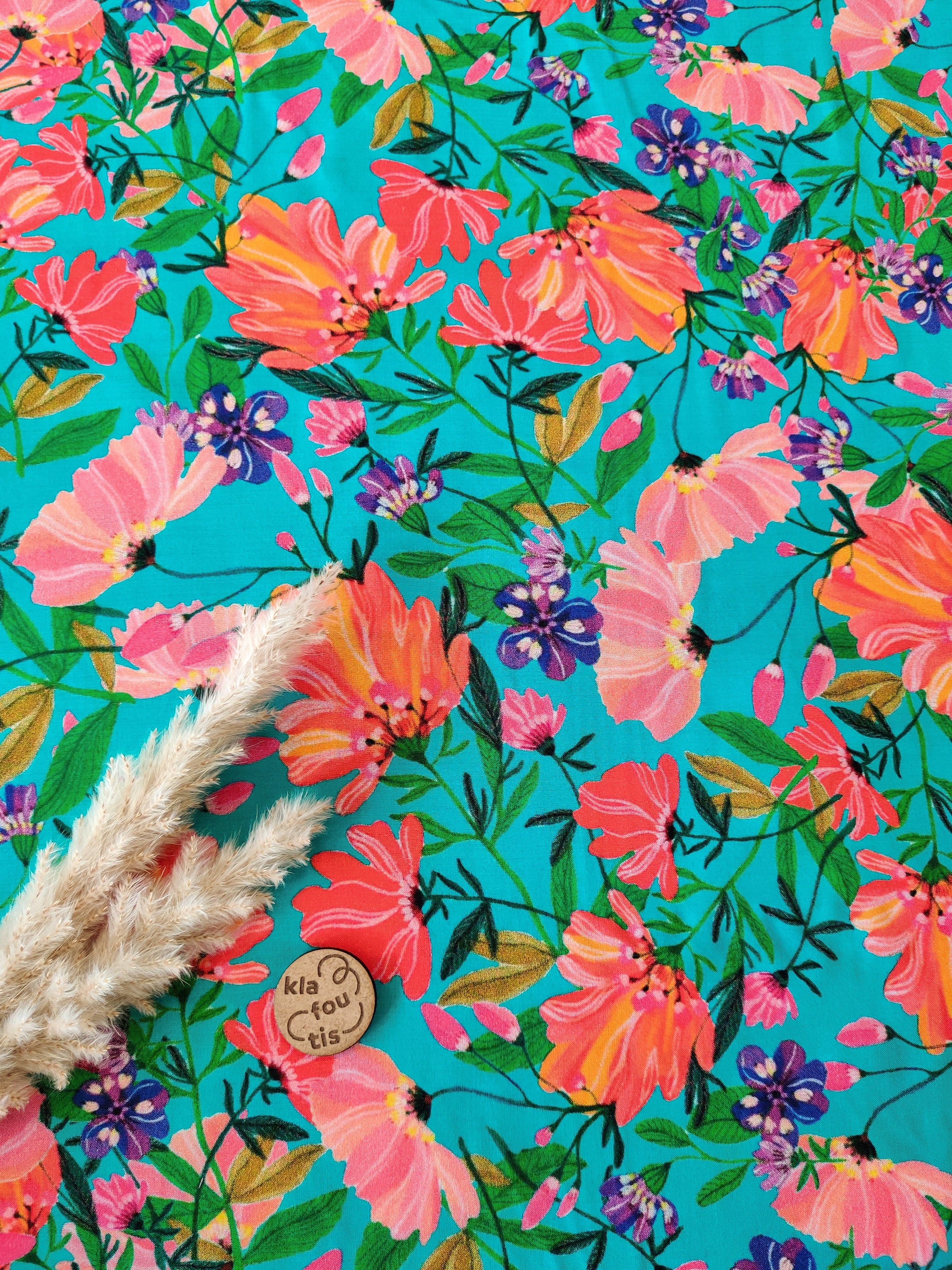 Voile de viscose - Été flamboyant