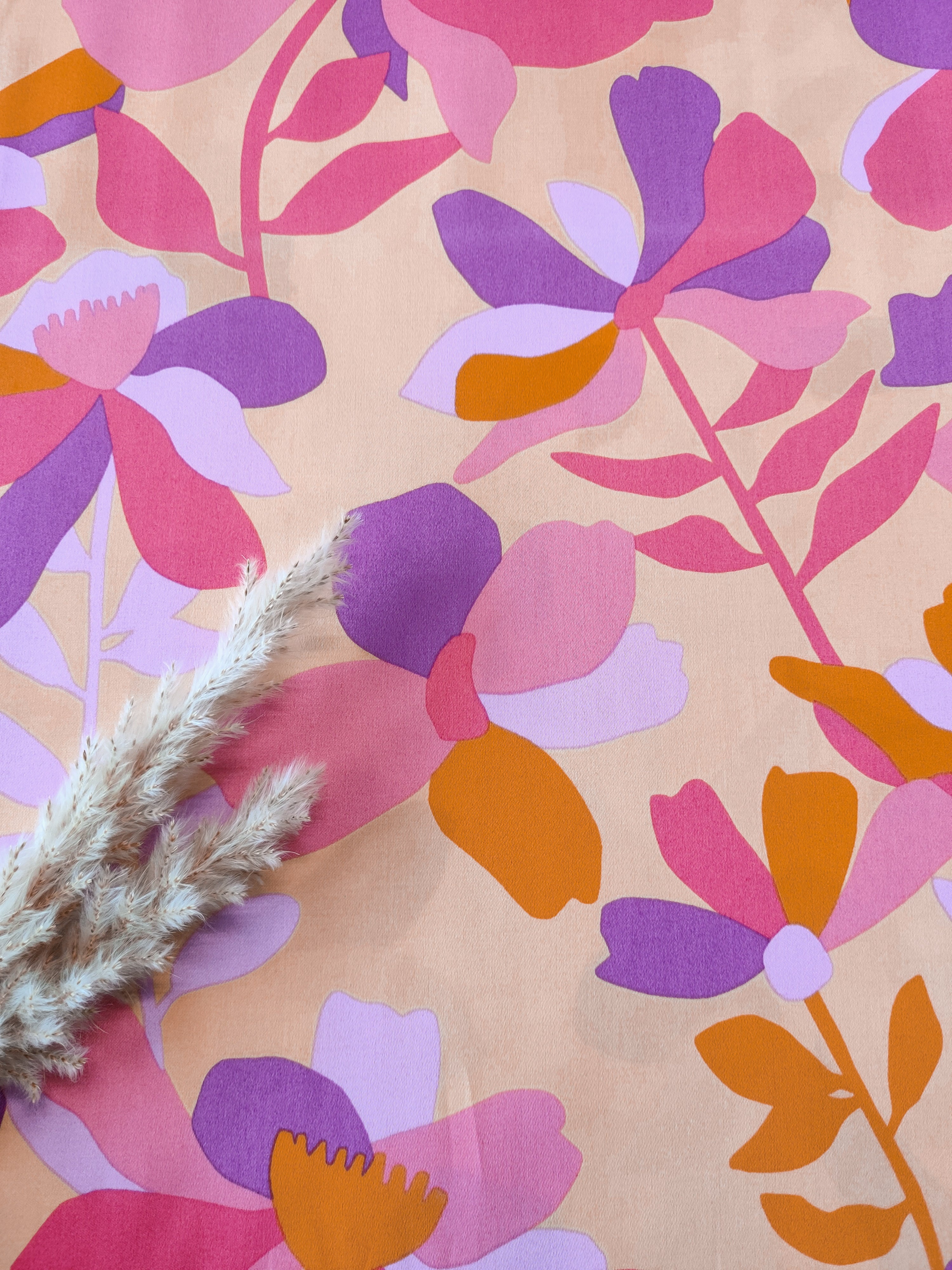 Satin de coton - Douce flamboyance