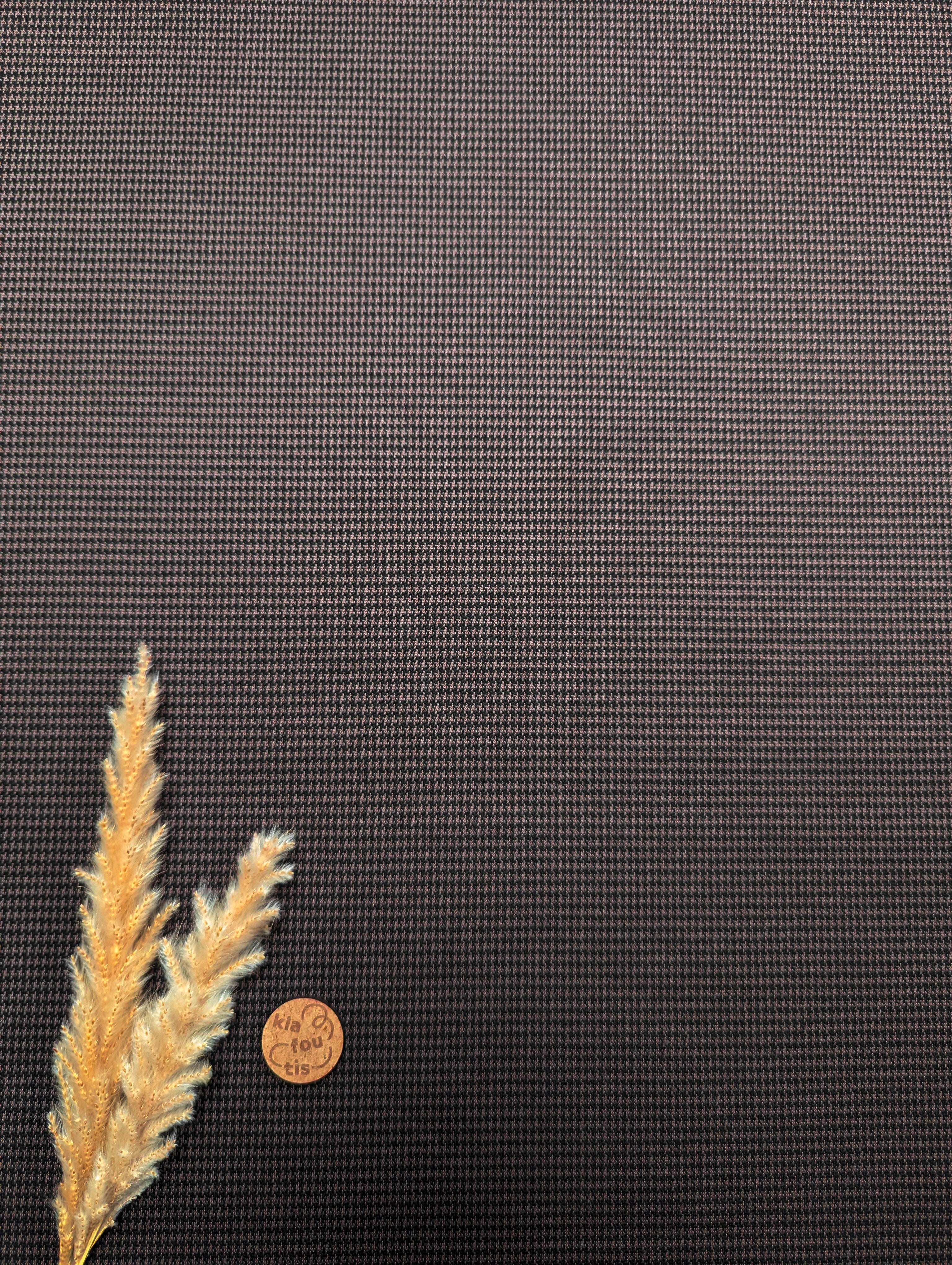 Tricot Jacquard pied-de-poule - Noir et marron