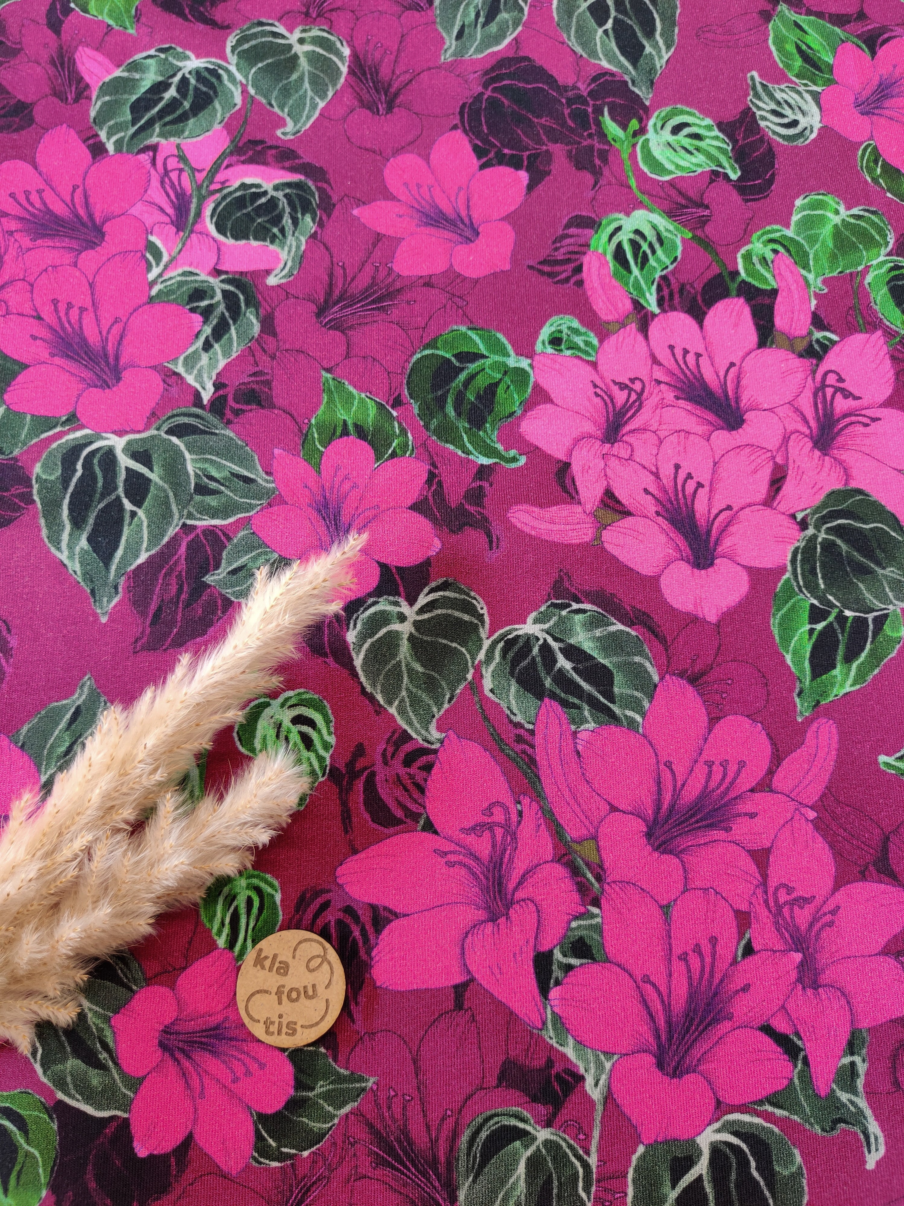 Jersey de coton - Jungle pourpre