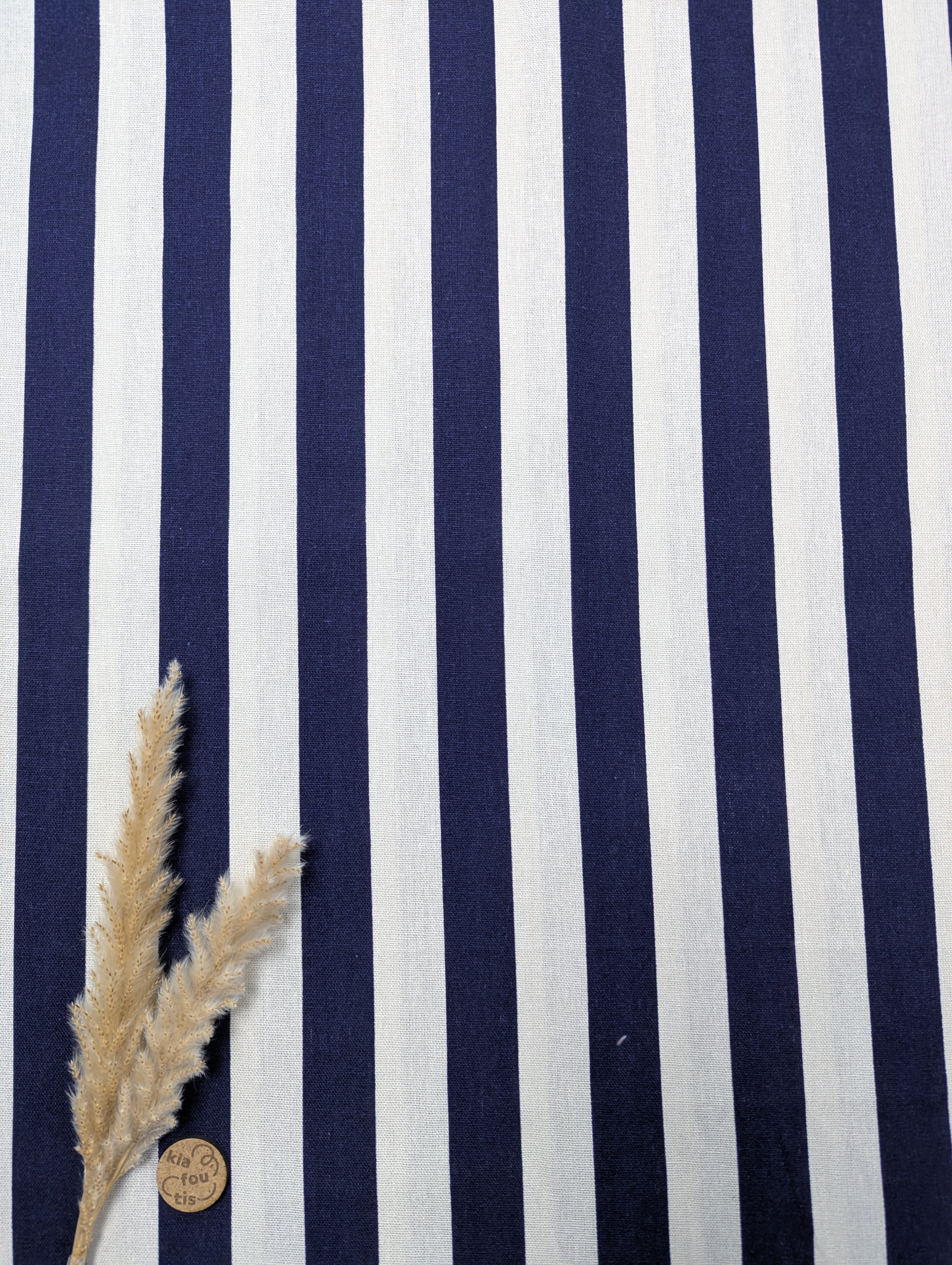 Lin viscose ligné - marine