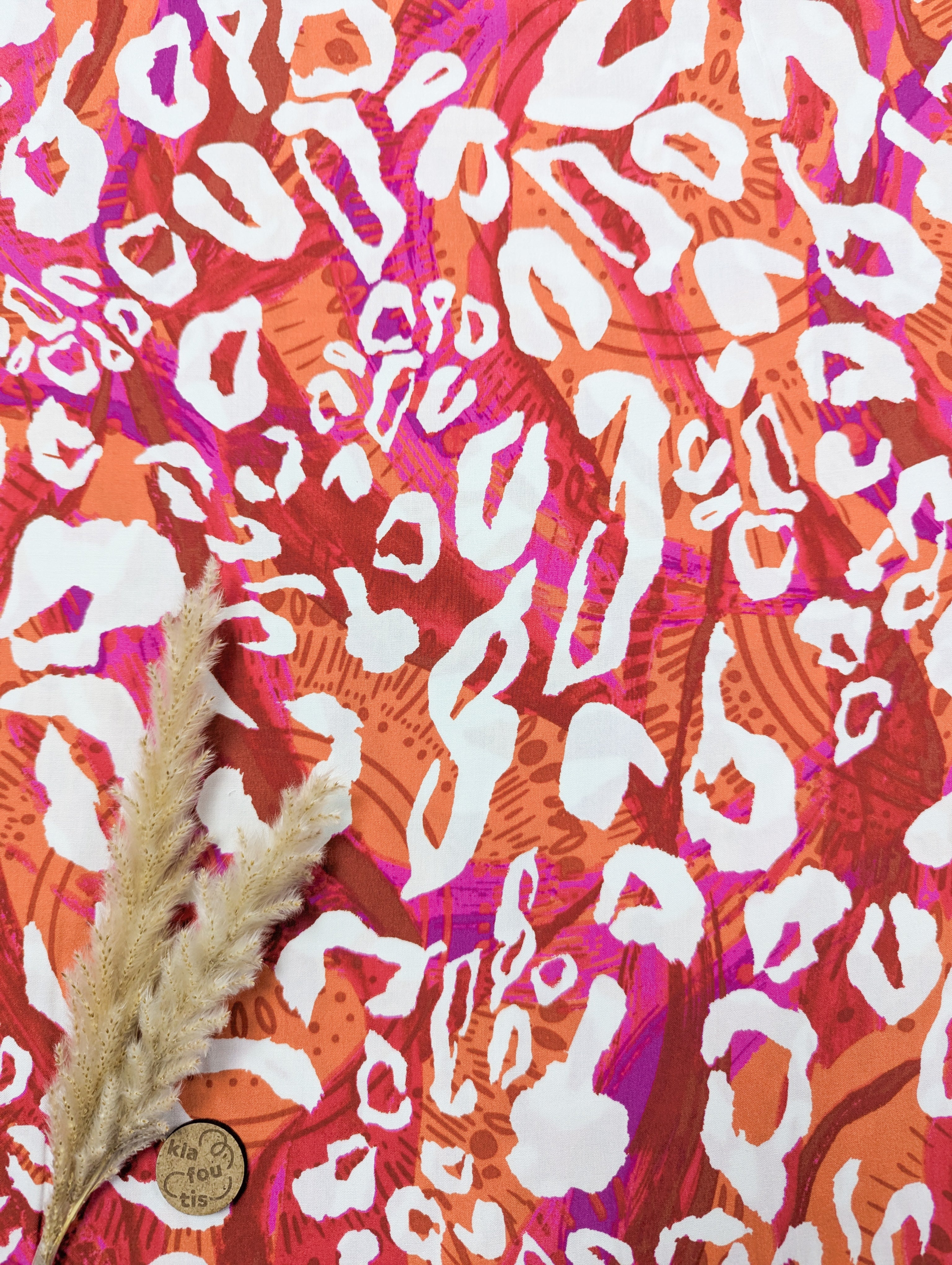 Popeline de viscose rose orangé - graou de plage