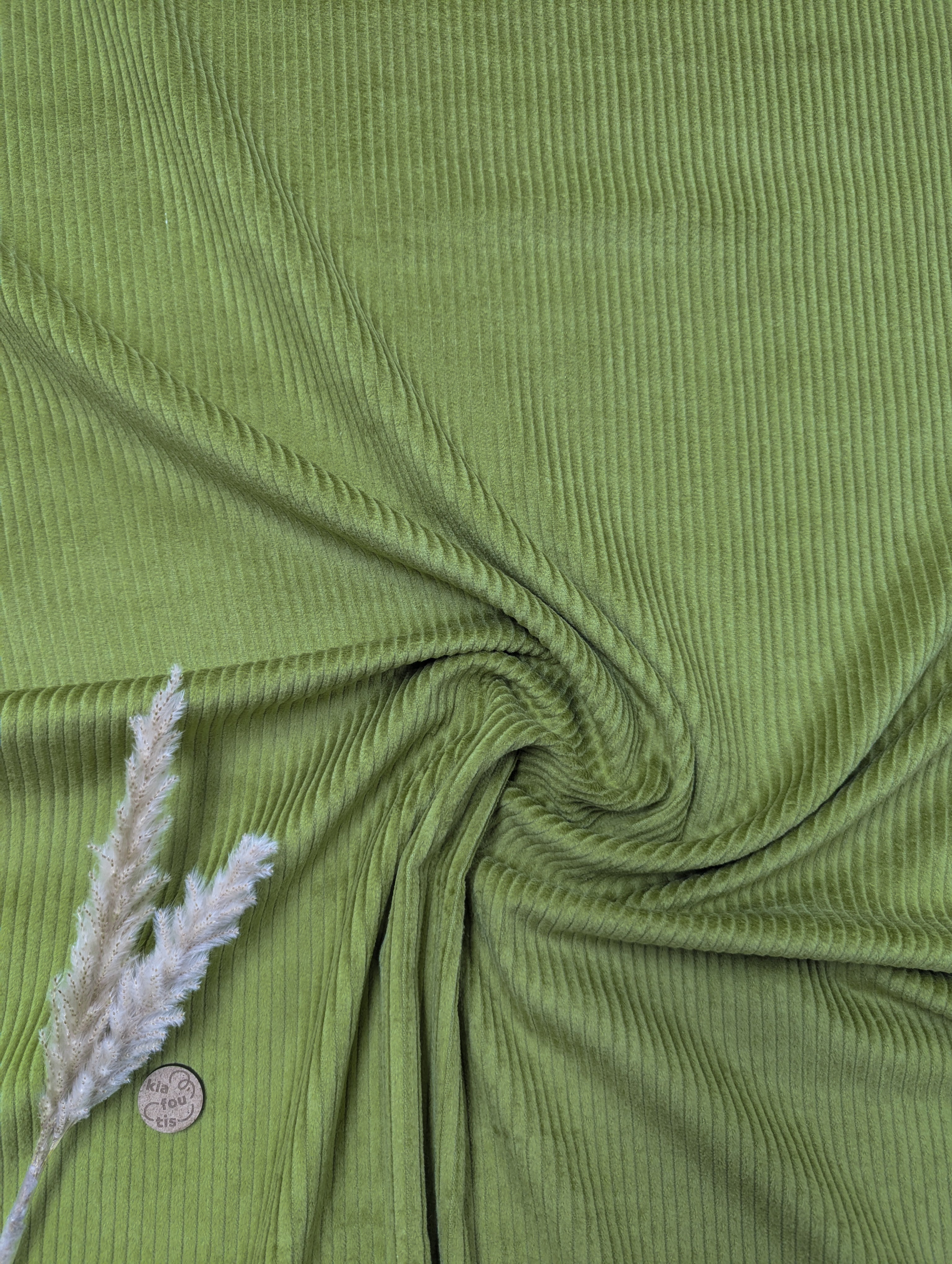 Velours côtelé lavé - Vert pistache
