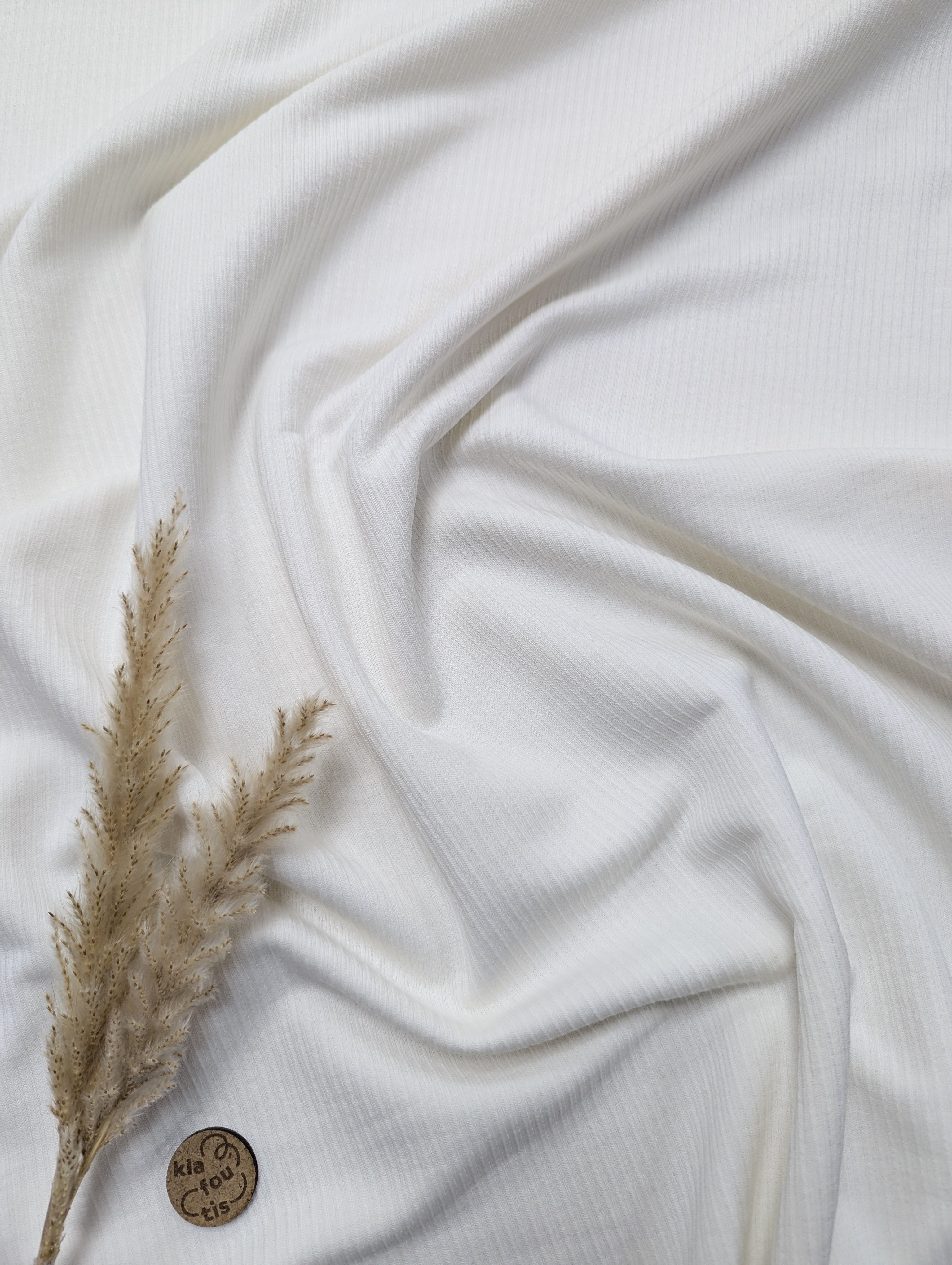 Maille striée 100% coton  - écru