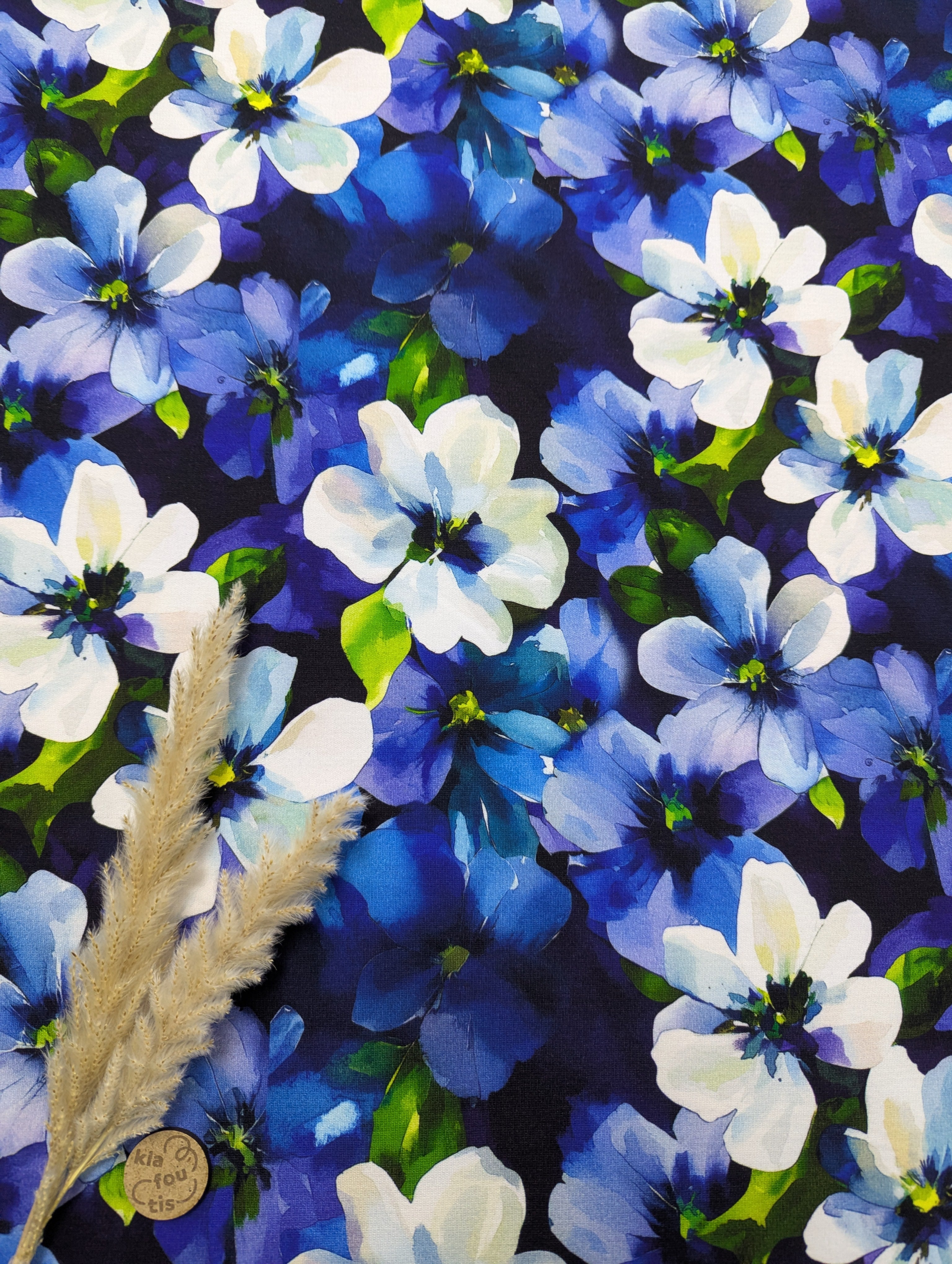 Jersey milano bleu - floraison