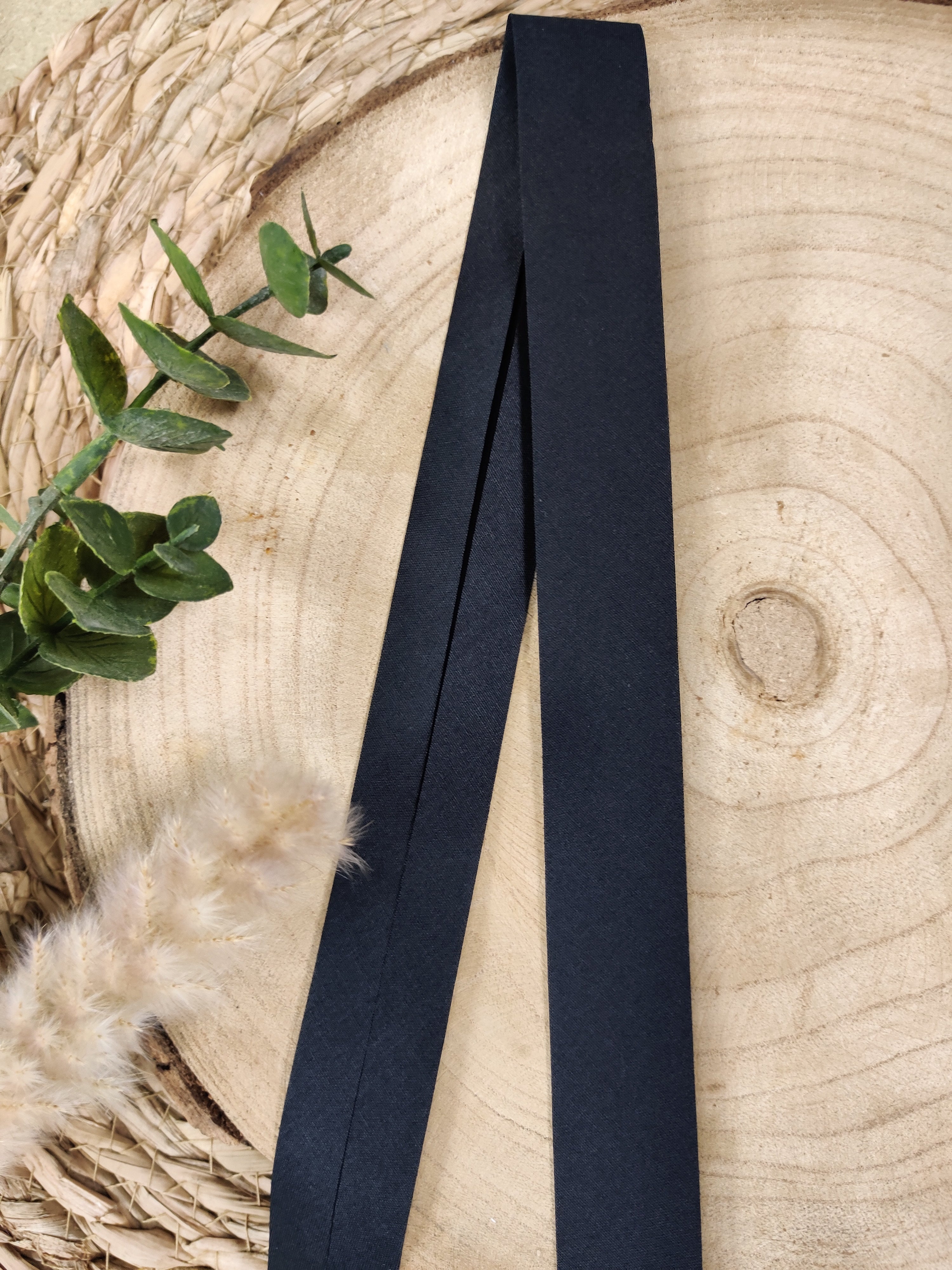 Biais pré-plié 27 mm - Noir