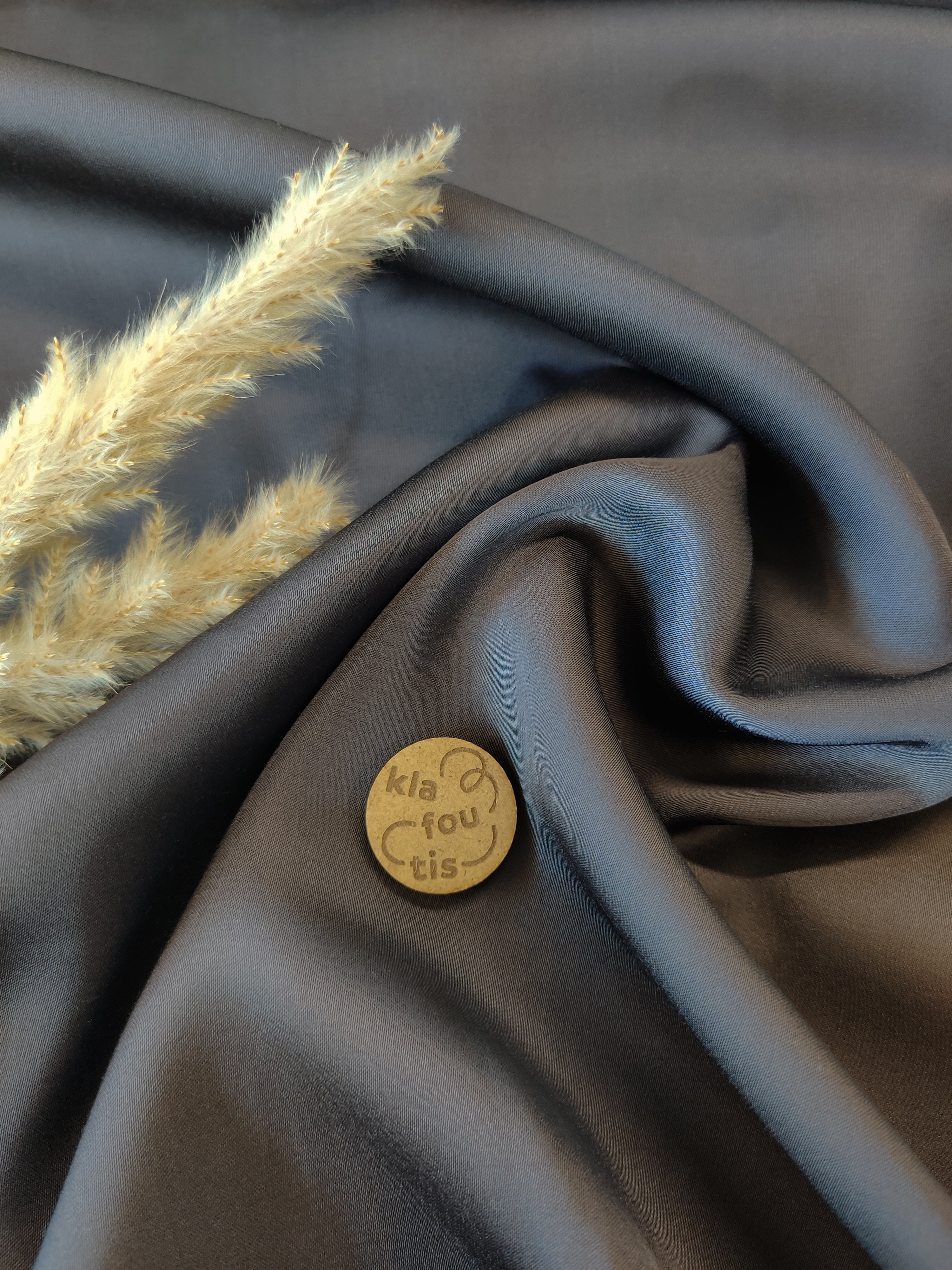 Satin de viscose - Anthracite