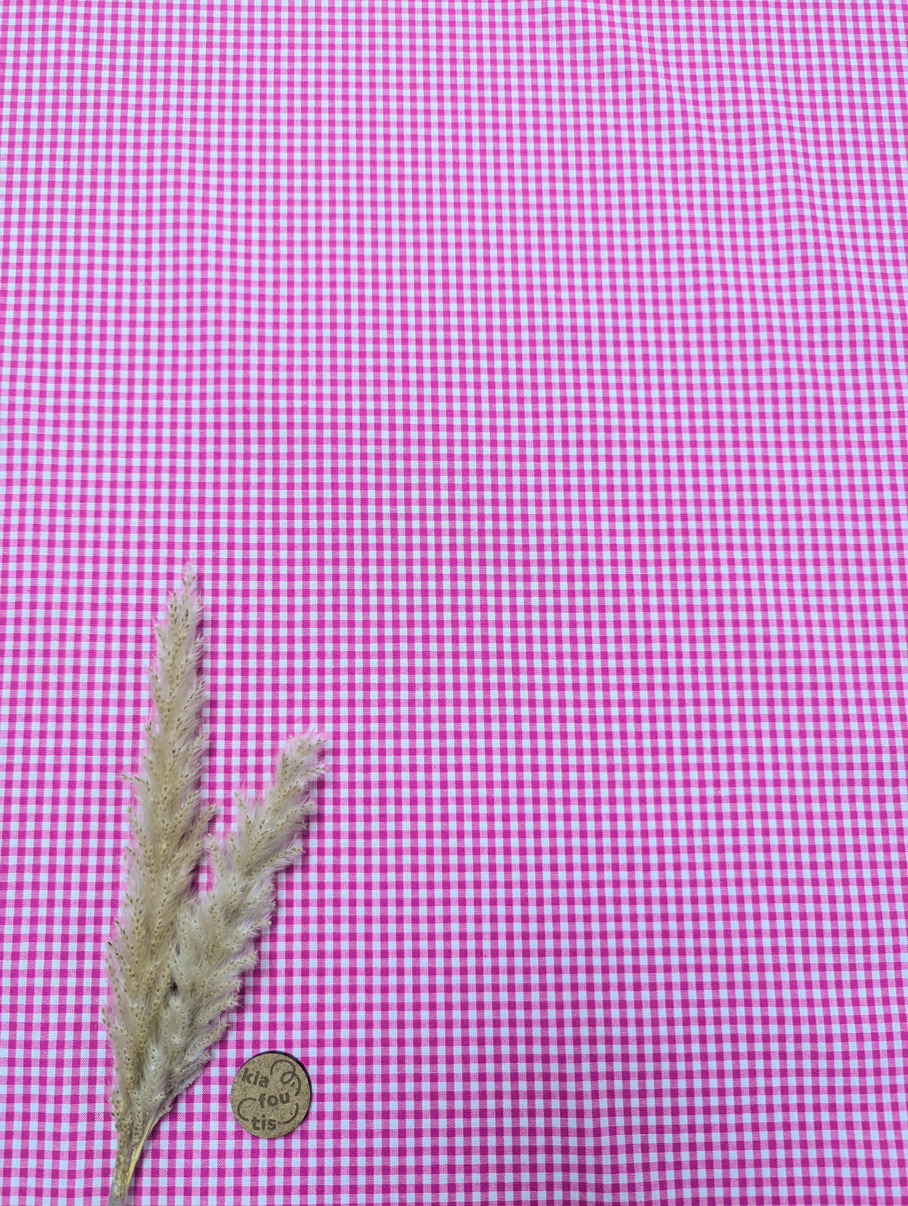 Popeline de coton - Vichy Fuchsia