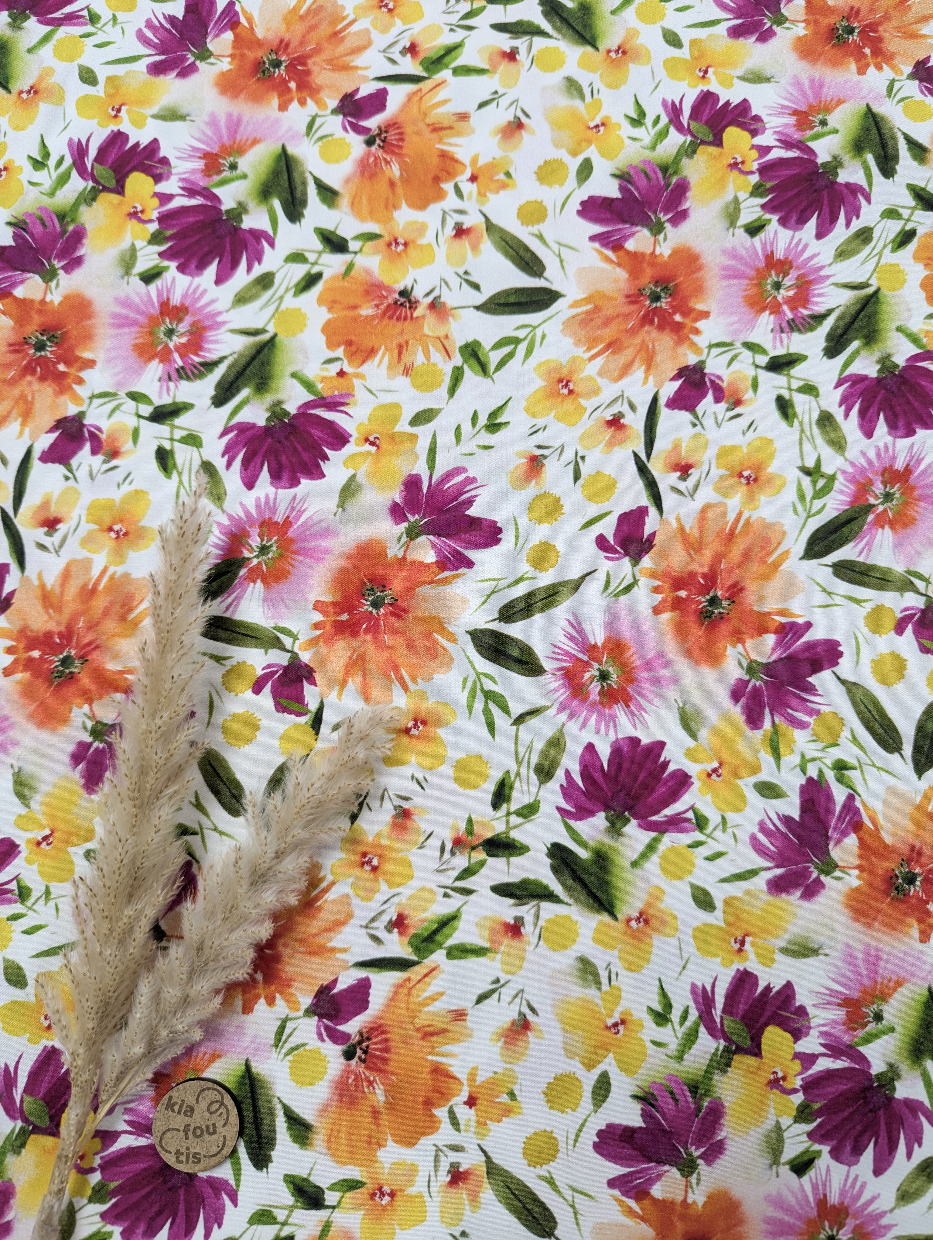 Popeline de viscose stretch écrue - Éveil solaire