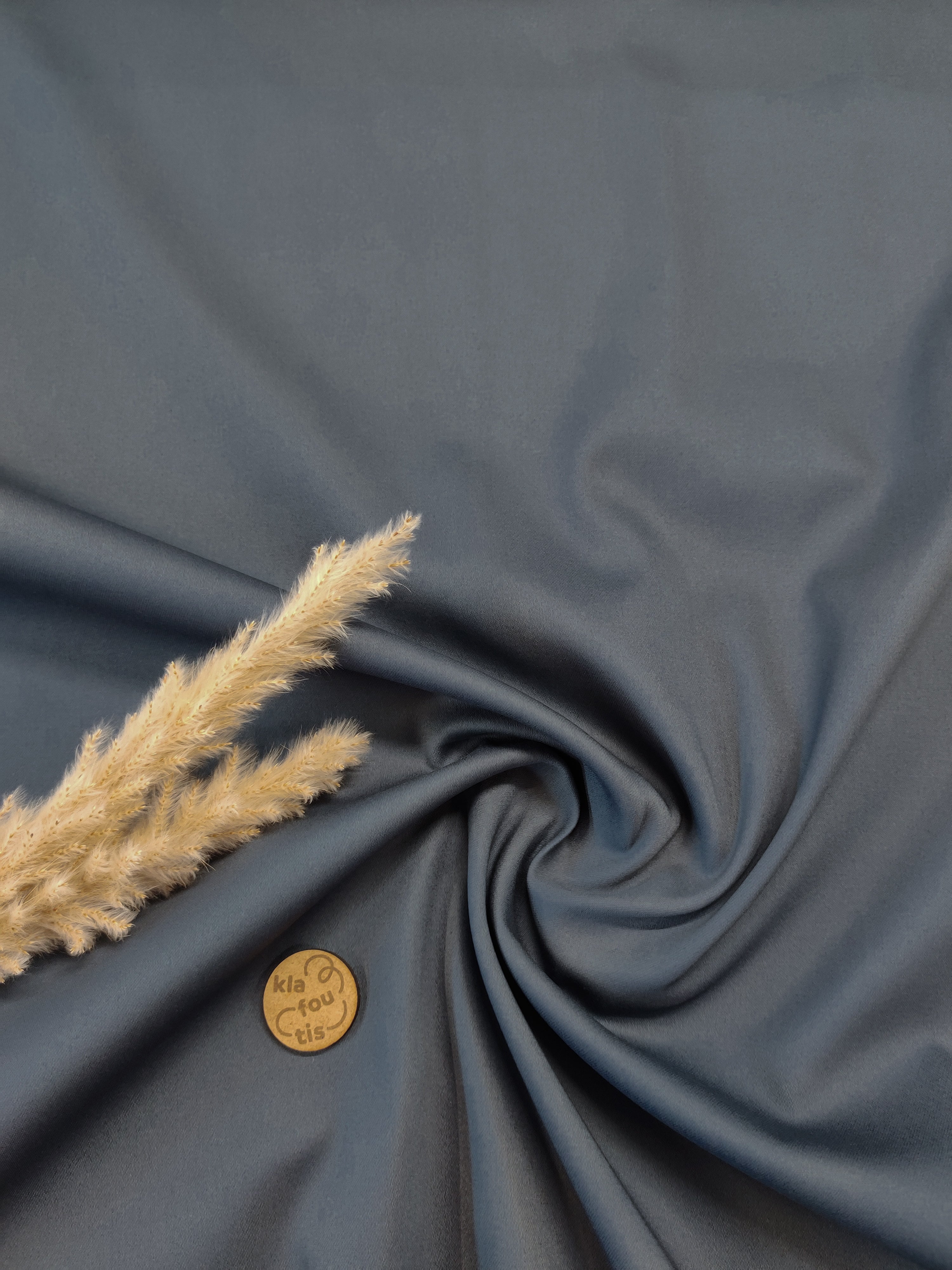 Satin de Coton stretch - Gris bleuté