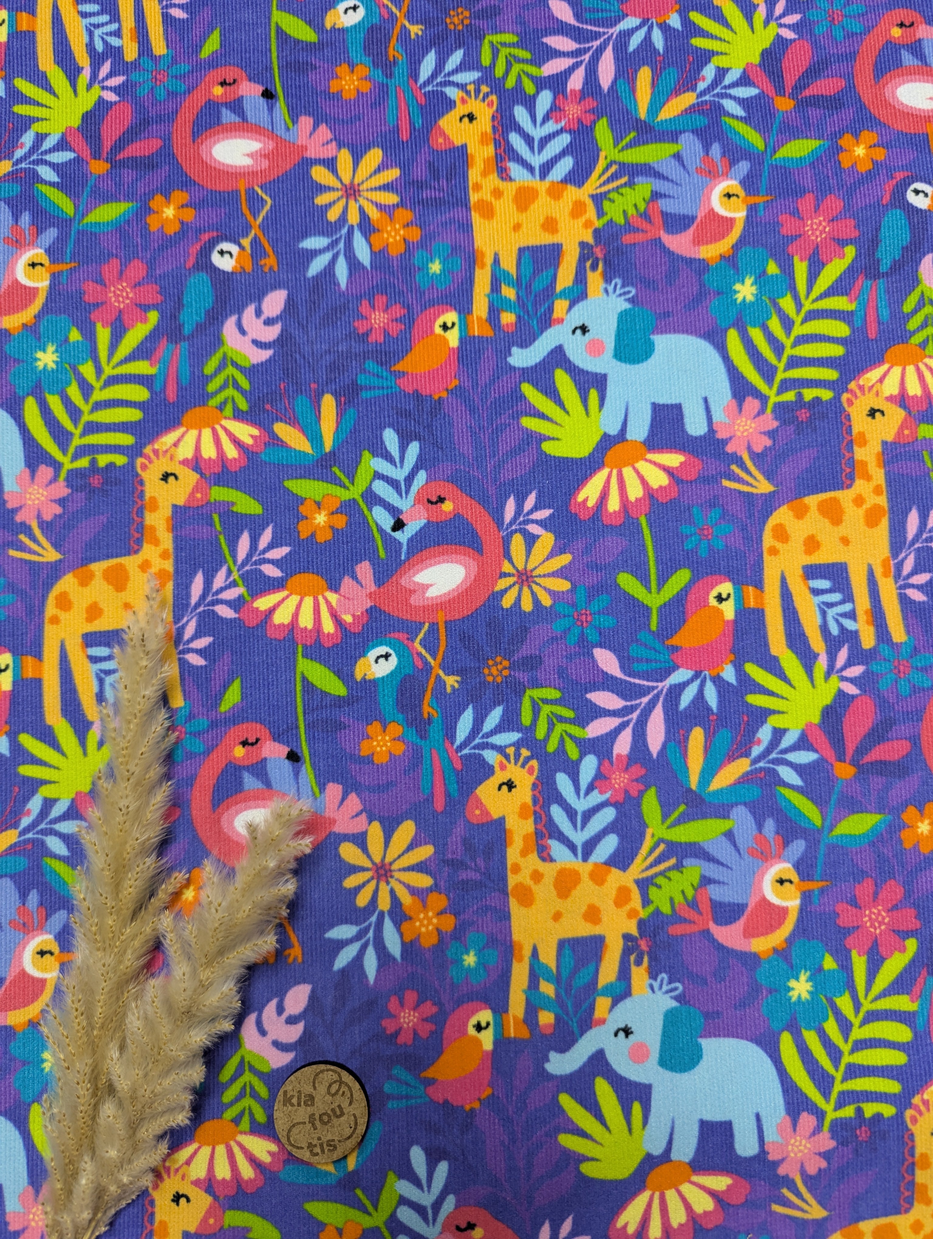 Velours milleraies violet - gaieté animale