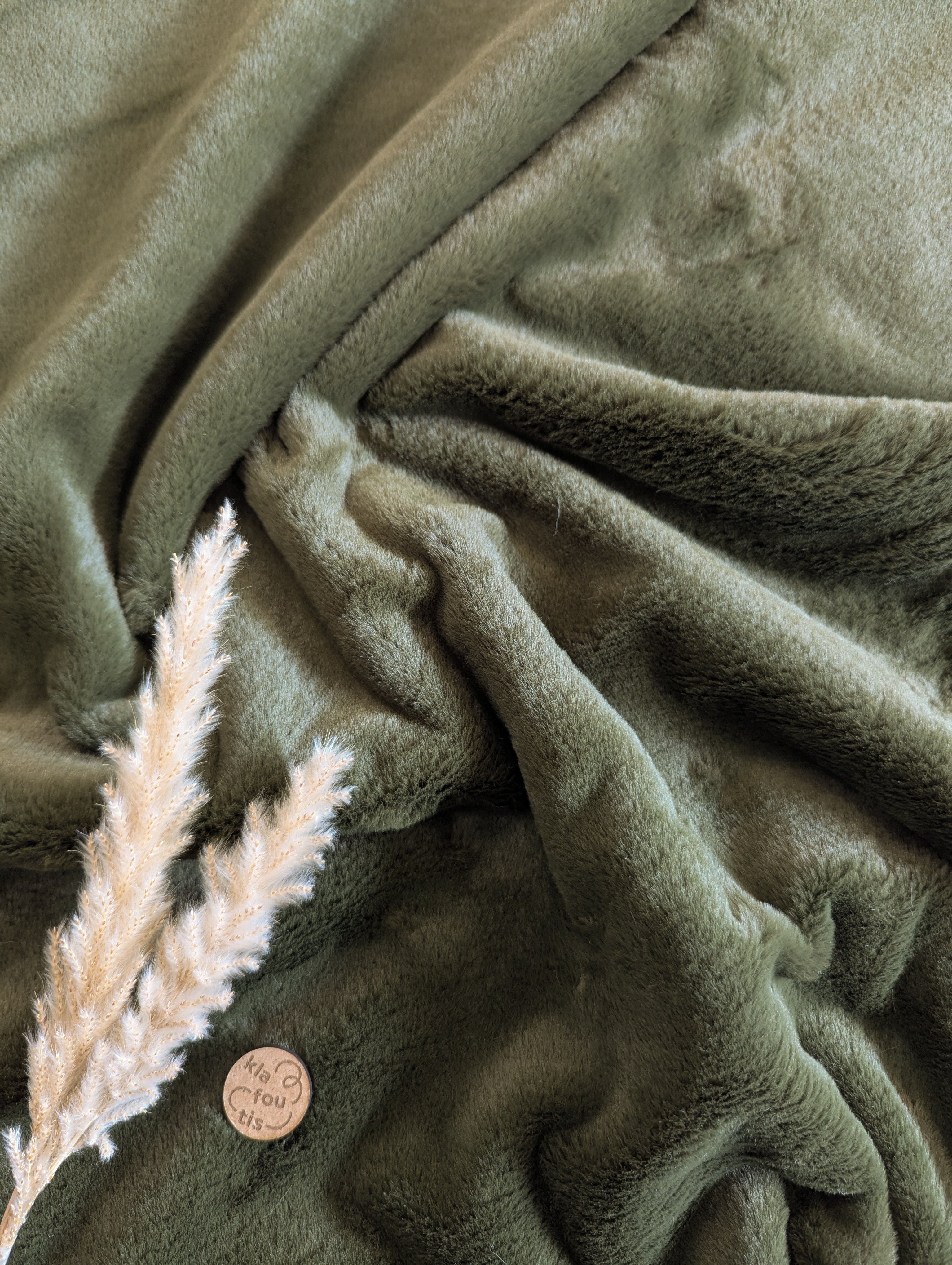Fausse fourrure hyper douce - vert kaki