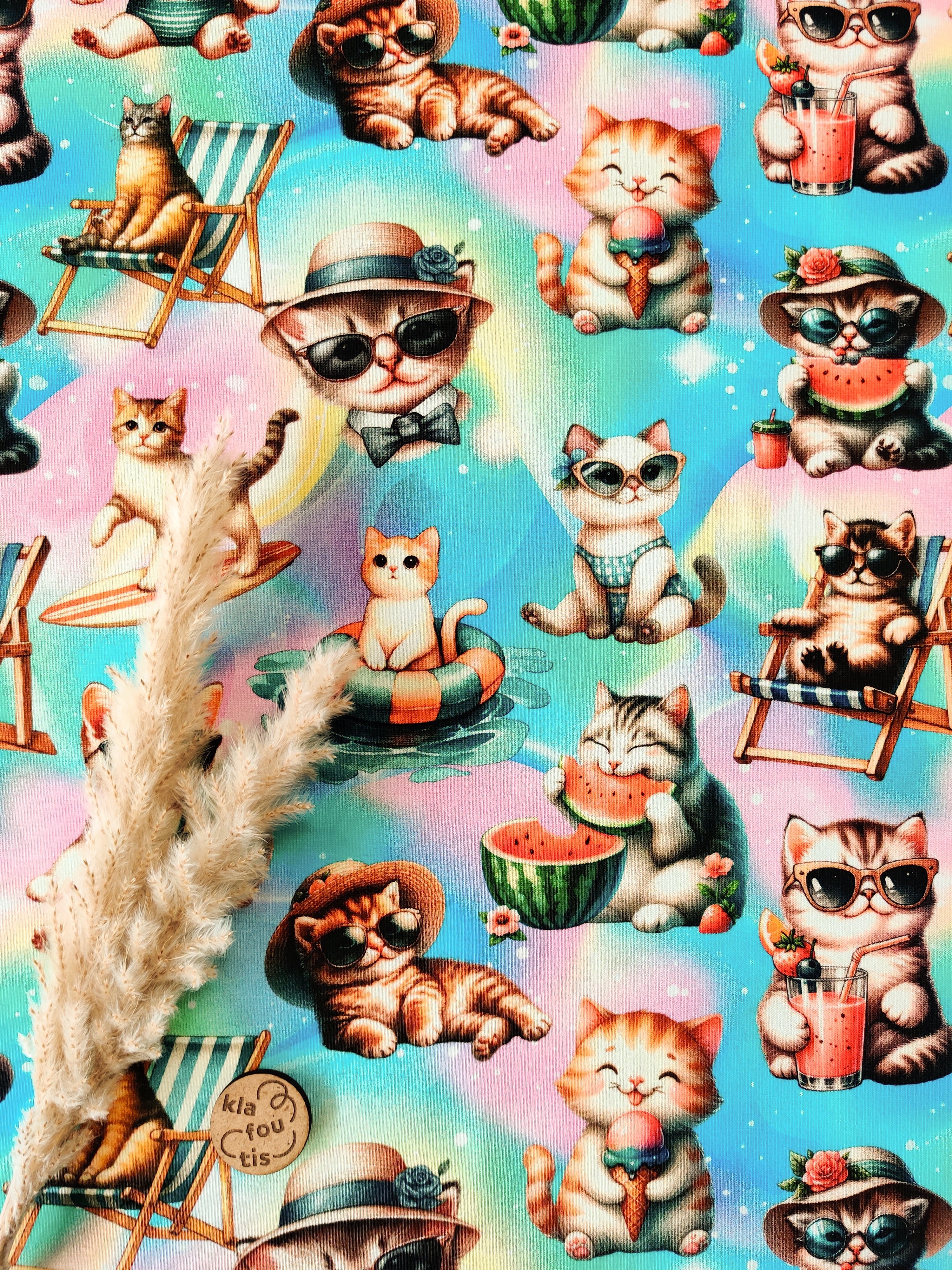 Jersey de coton - Chatons en été