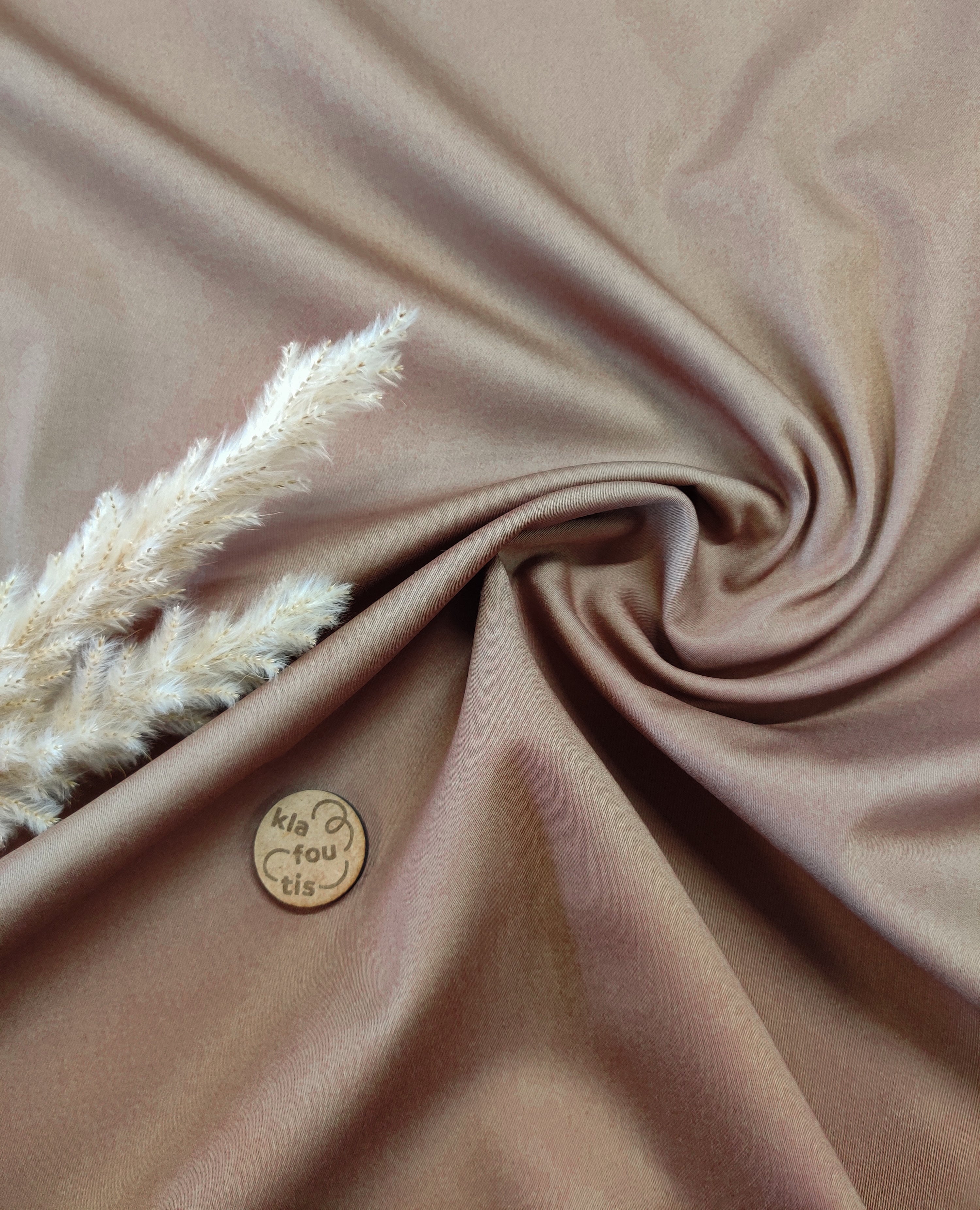 Satin de Coton stretch - Chocolat au lait