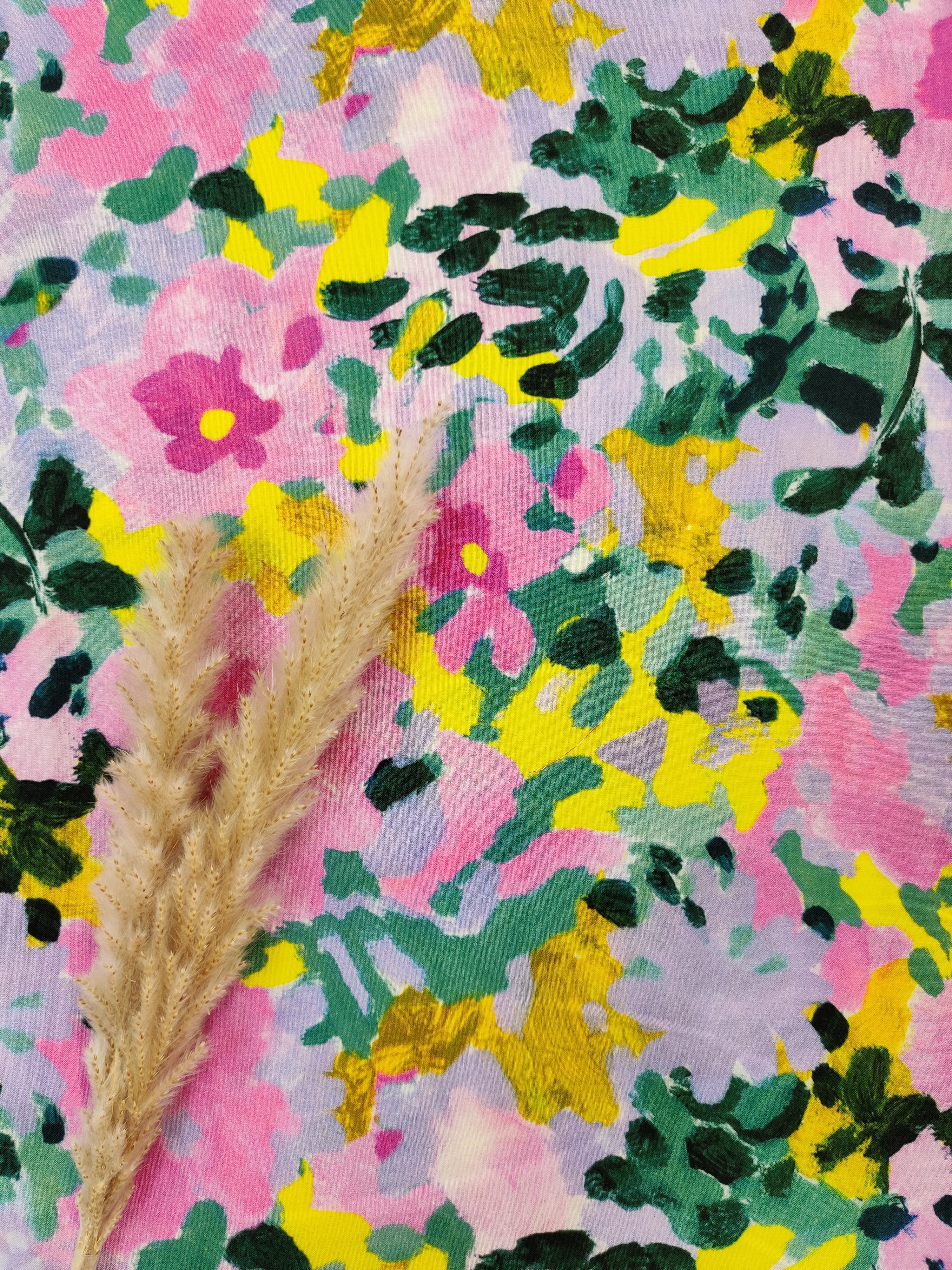 Popeline de viscose EcoVero lilas - effet Monet