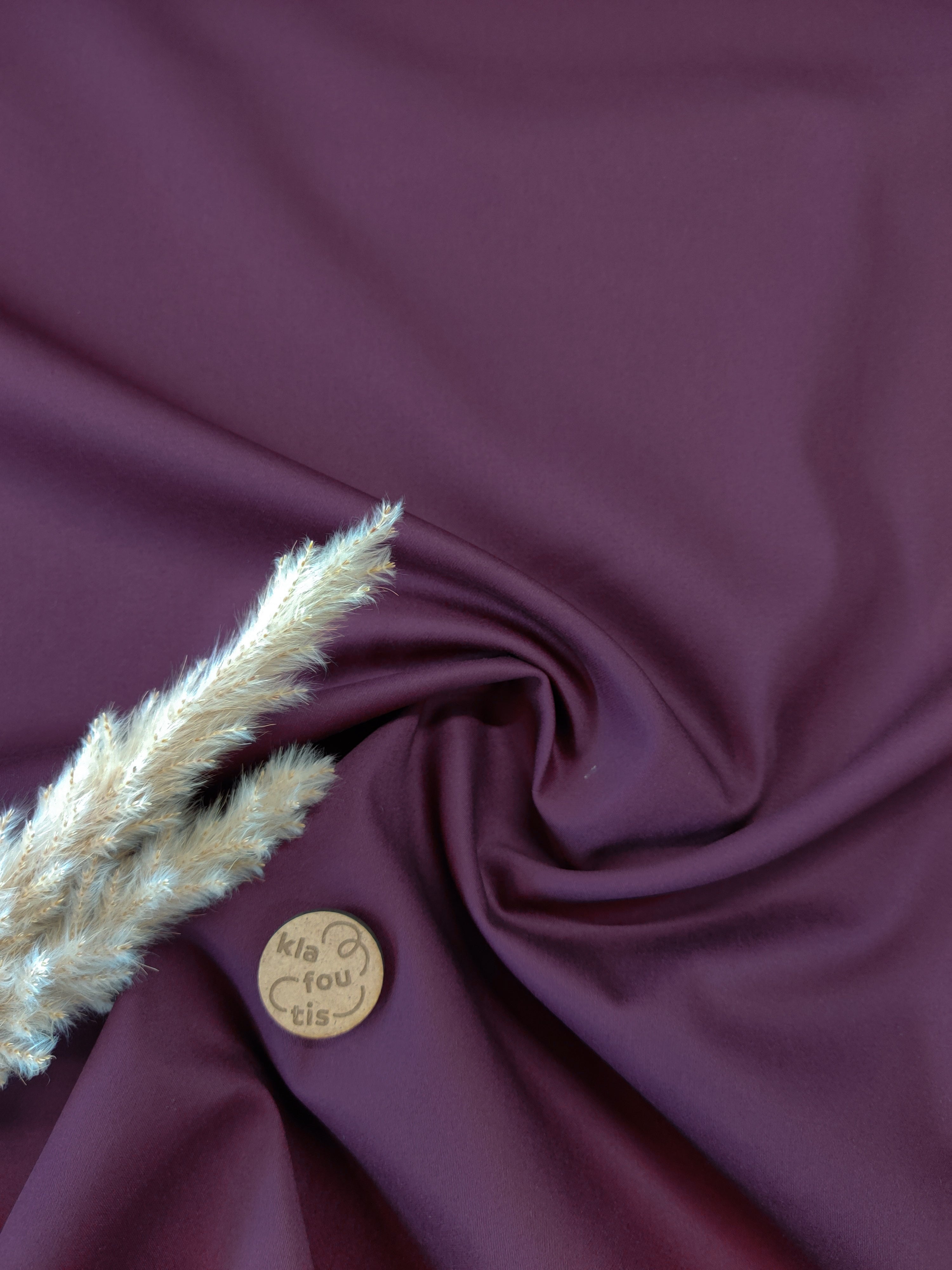 Satin de Coton stretch - aubergine