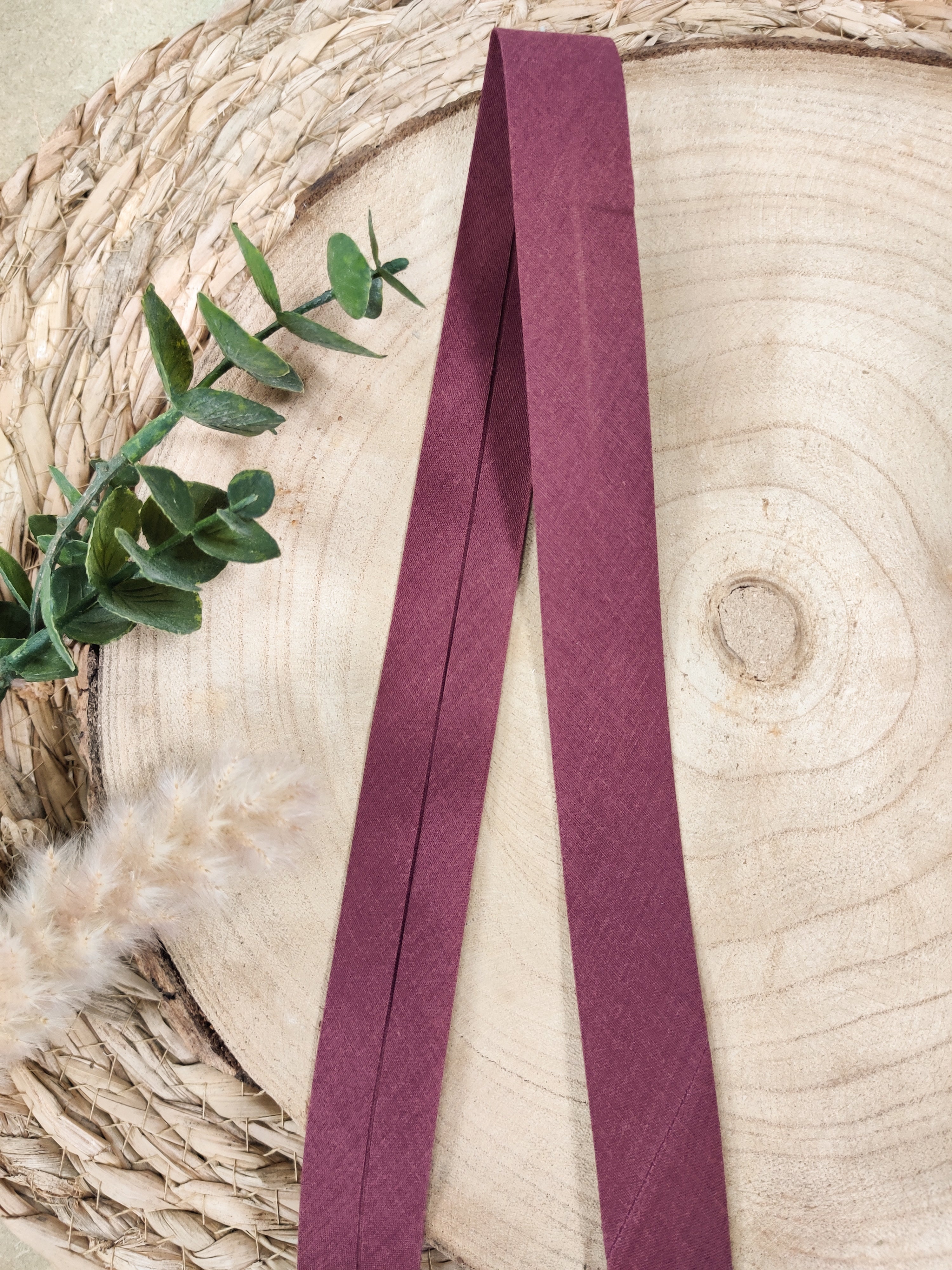 Biais pré-plié 27 mm - Bordeaux foncé