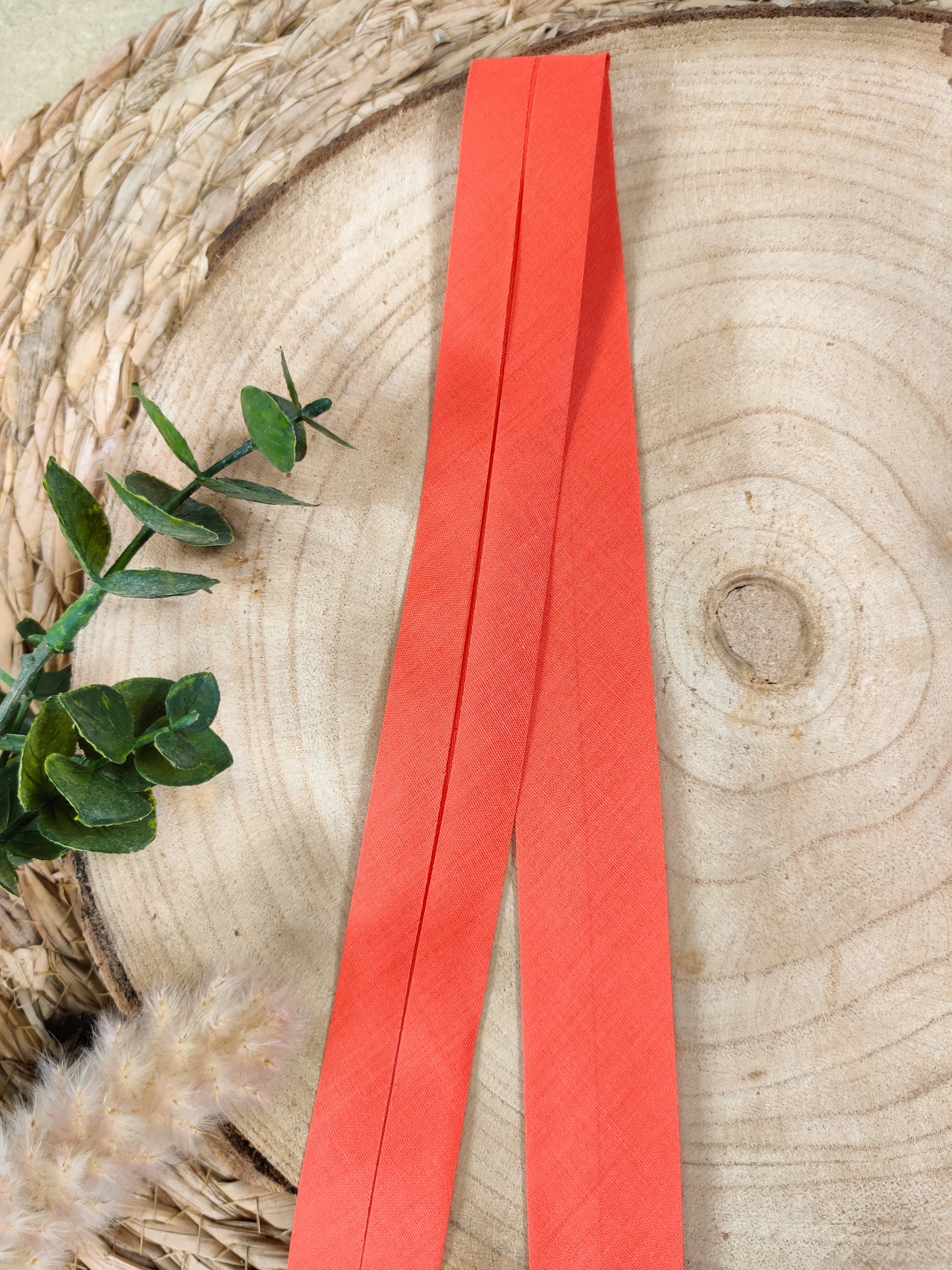 Biais pré-plié 27 mm - Orange brique