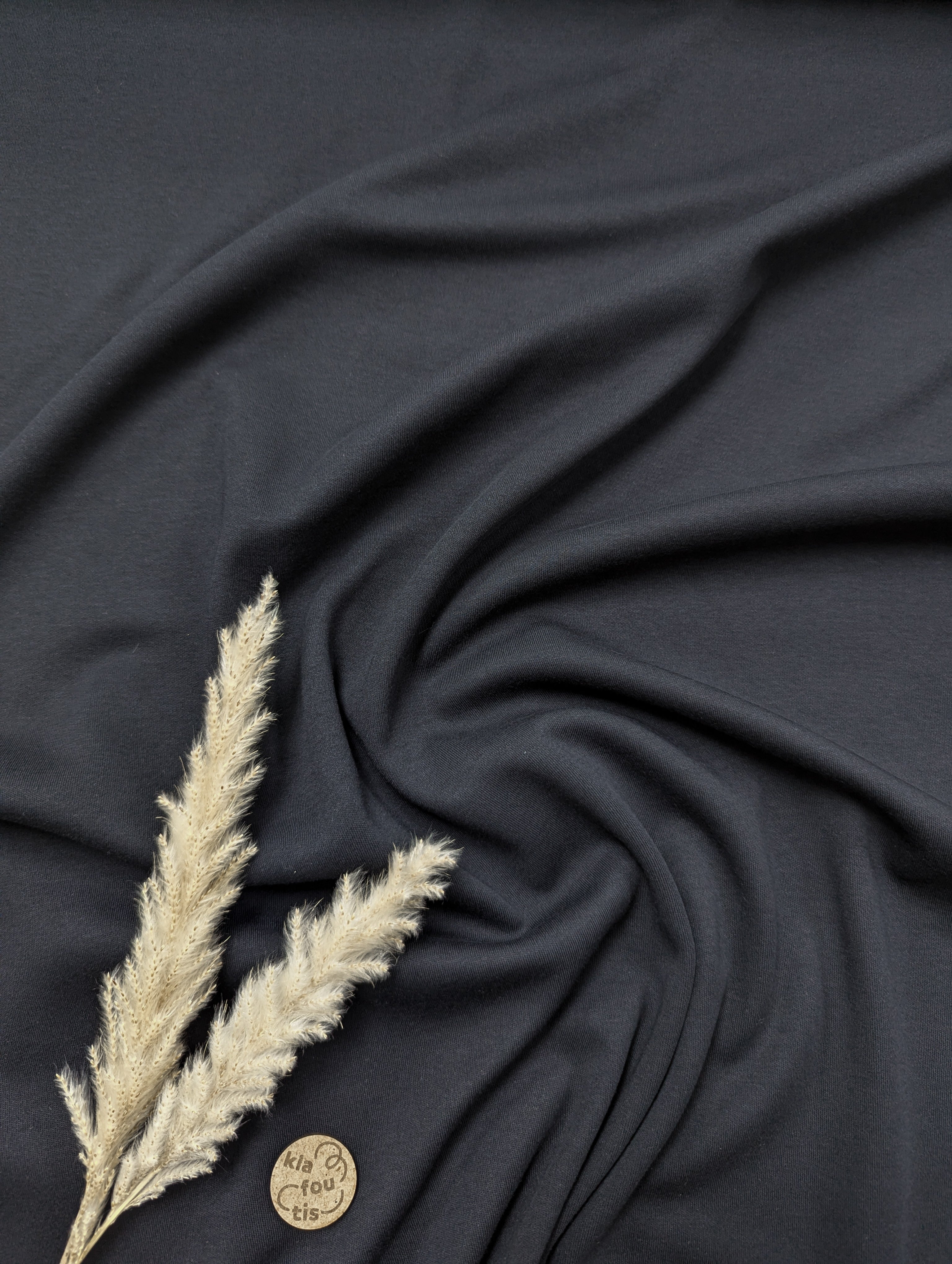 Jersey interlock de coton BIO - noir