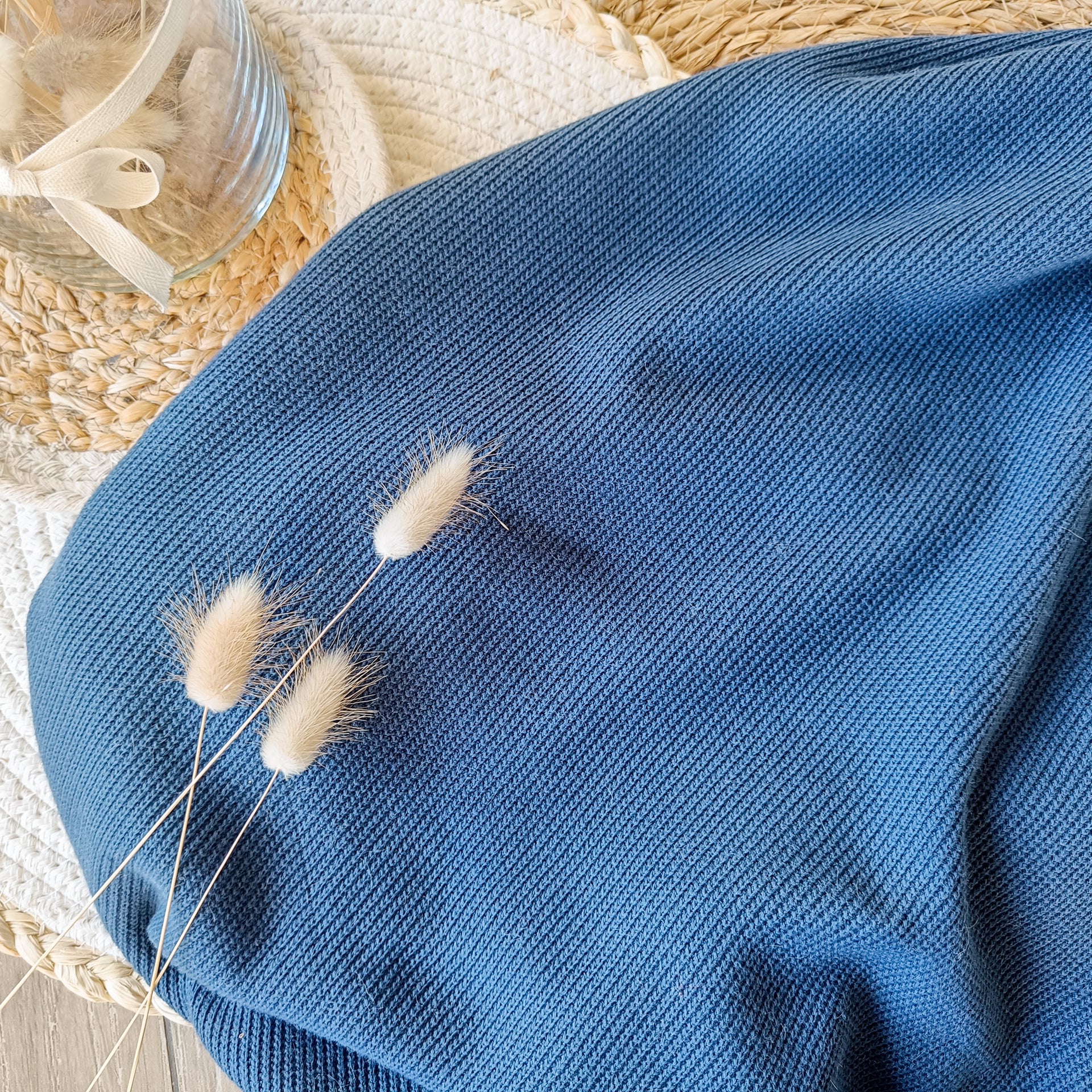 Maille effet tricot - Bleu jeans