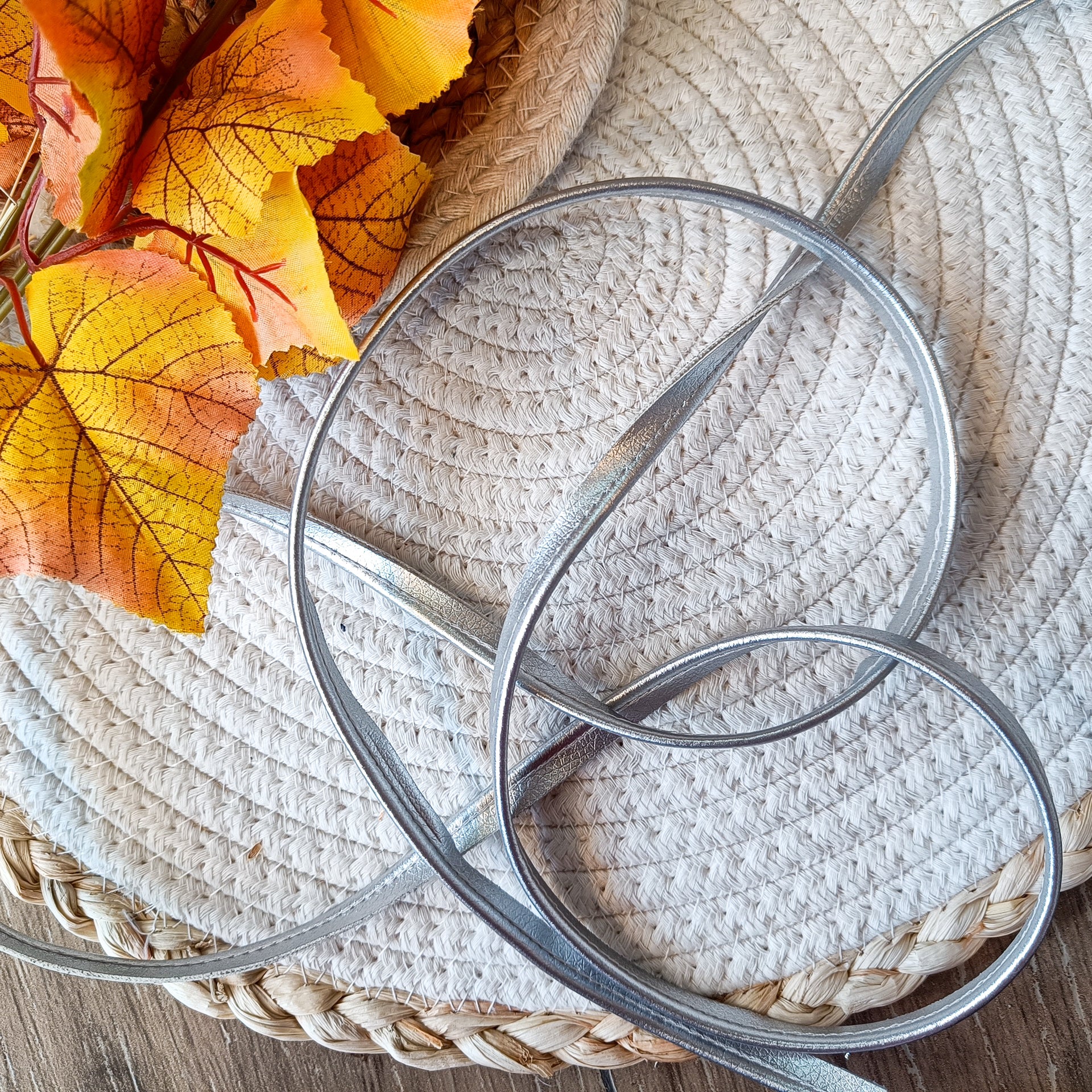 Passepoil simili cuir argenté