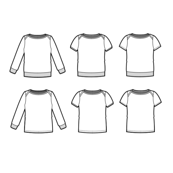 patron couture t-shirt sweat litchi évolutif klafoutis