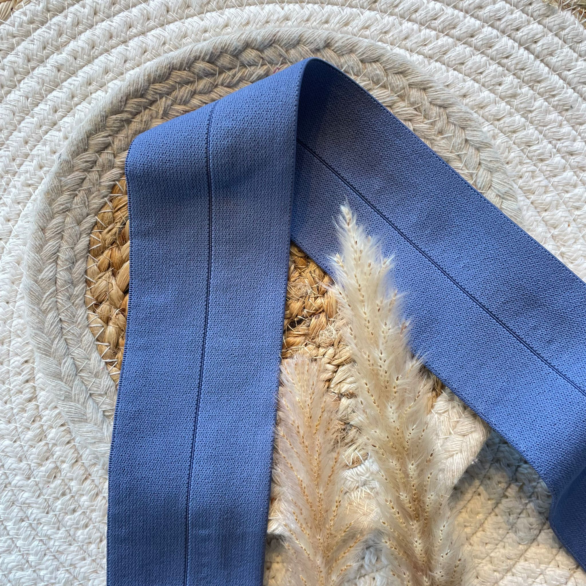 Élastique pré-plié 60 mm - Bleu jeans