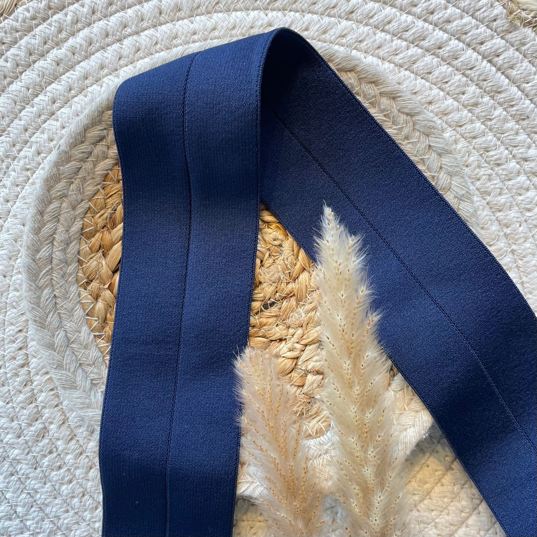Élastique pré-plié 60 mm - Bleu marine