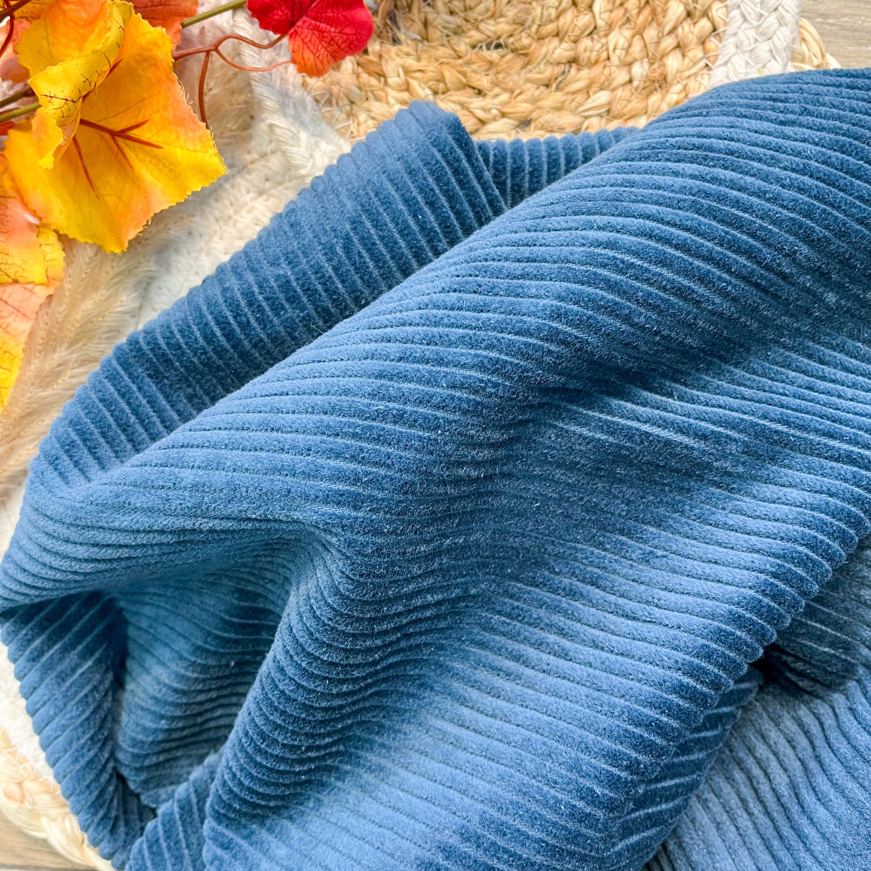 Velours côtelé lavé - Bleu jeans