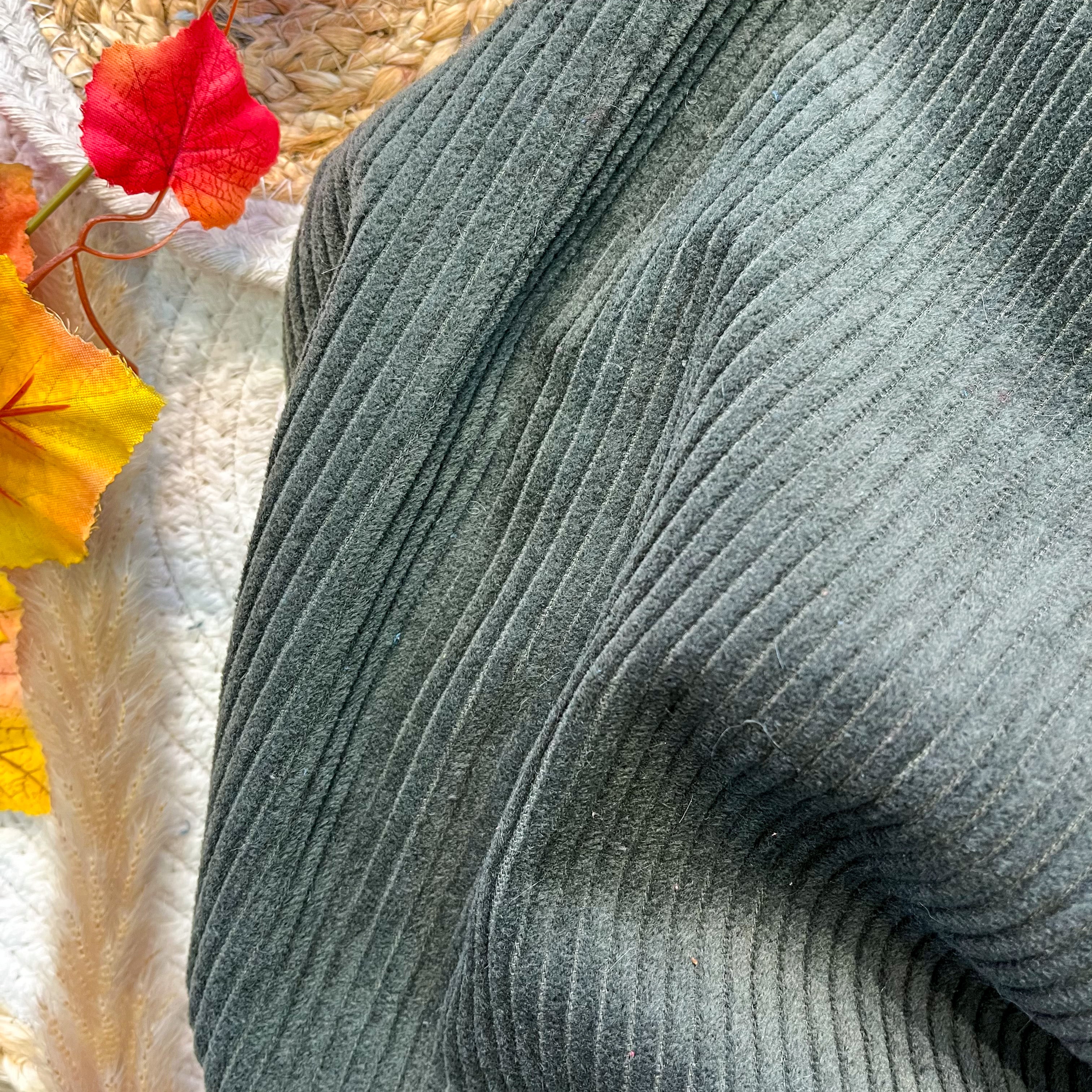 Velours côtelé lavé - Vert kaki