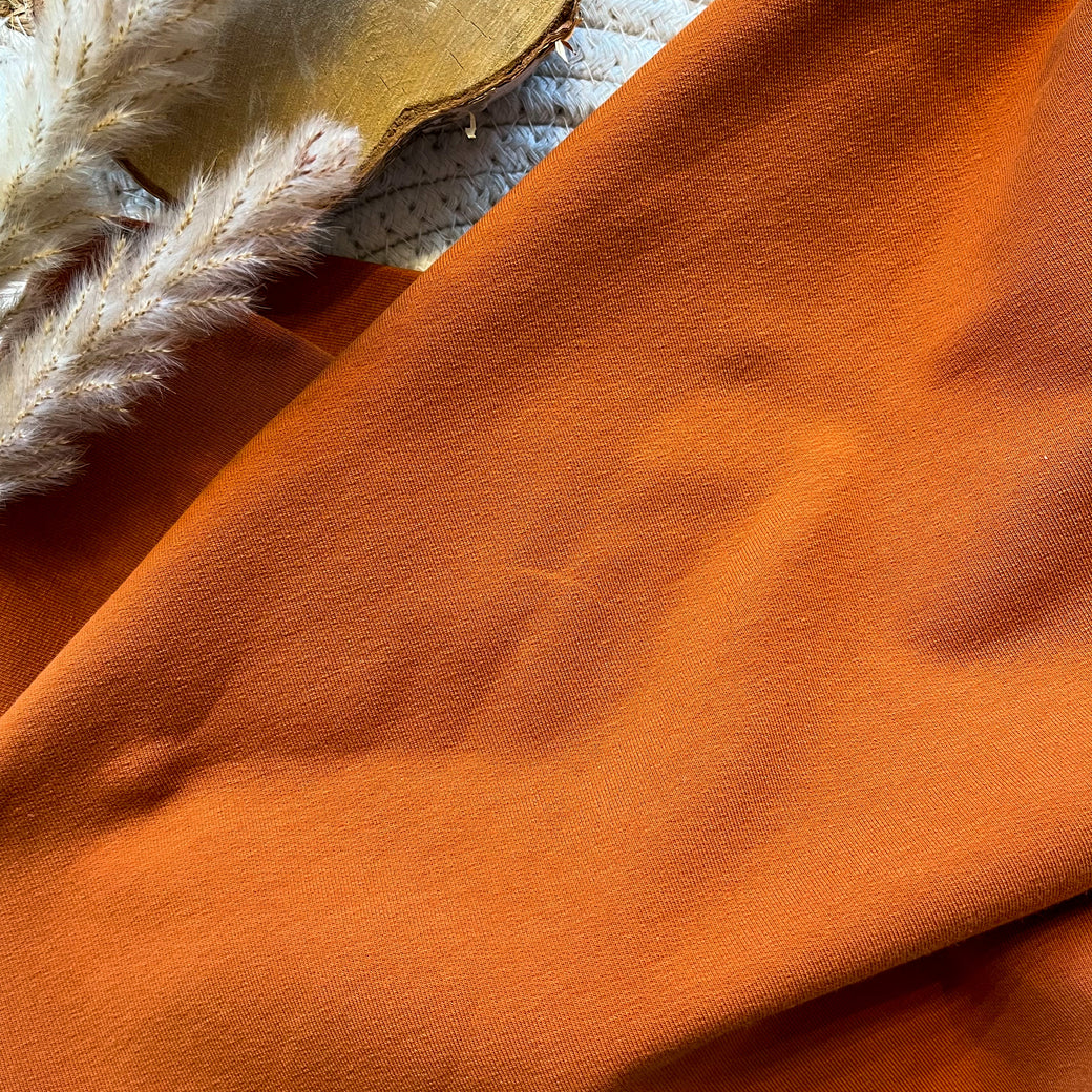Bord-côte Bio En Tissu Orange Ciel - 140 Cm - Parfait Pour La Décoration D'intérieur Ou Les Projets Créatifs