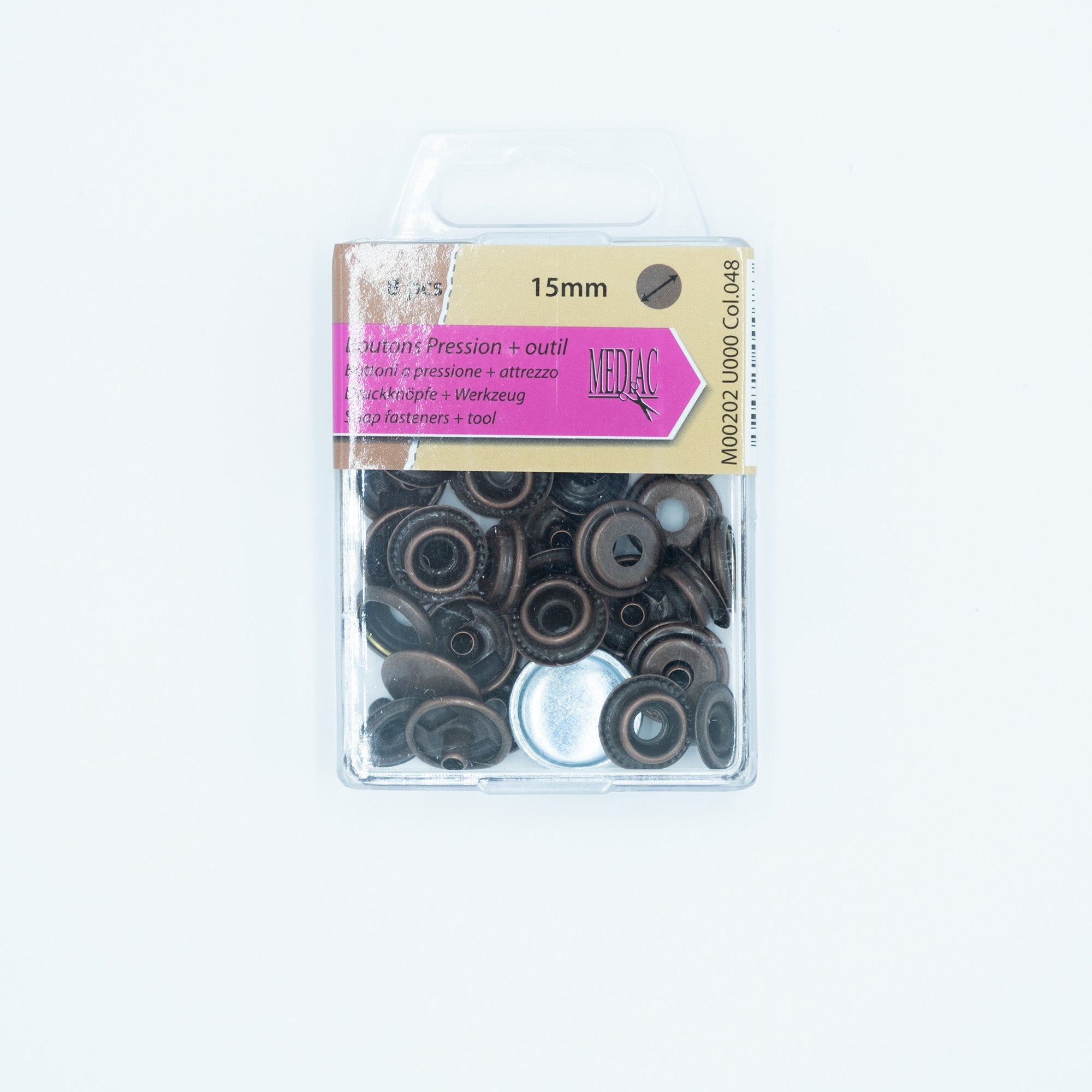 Boutons pressions tissus lourds - plusieurs coloris